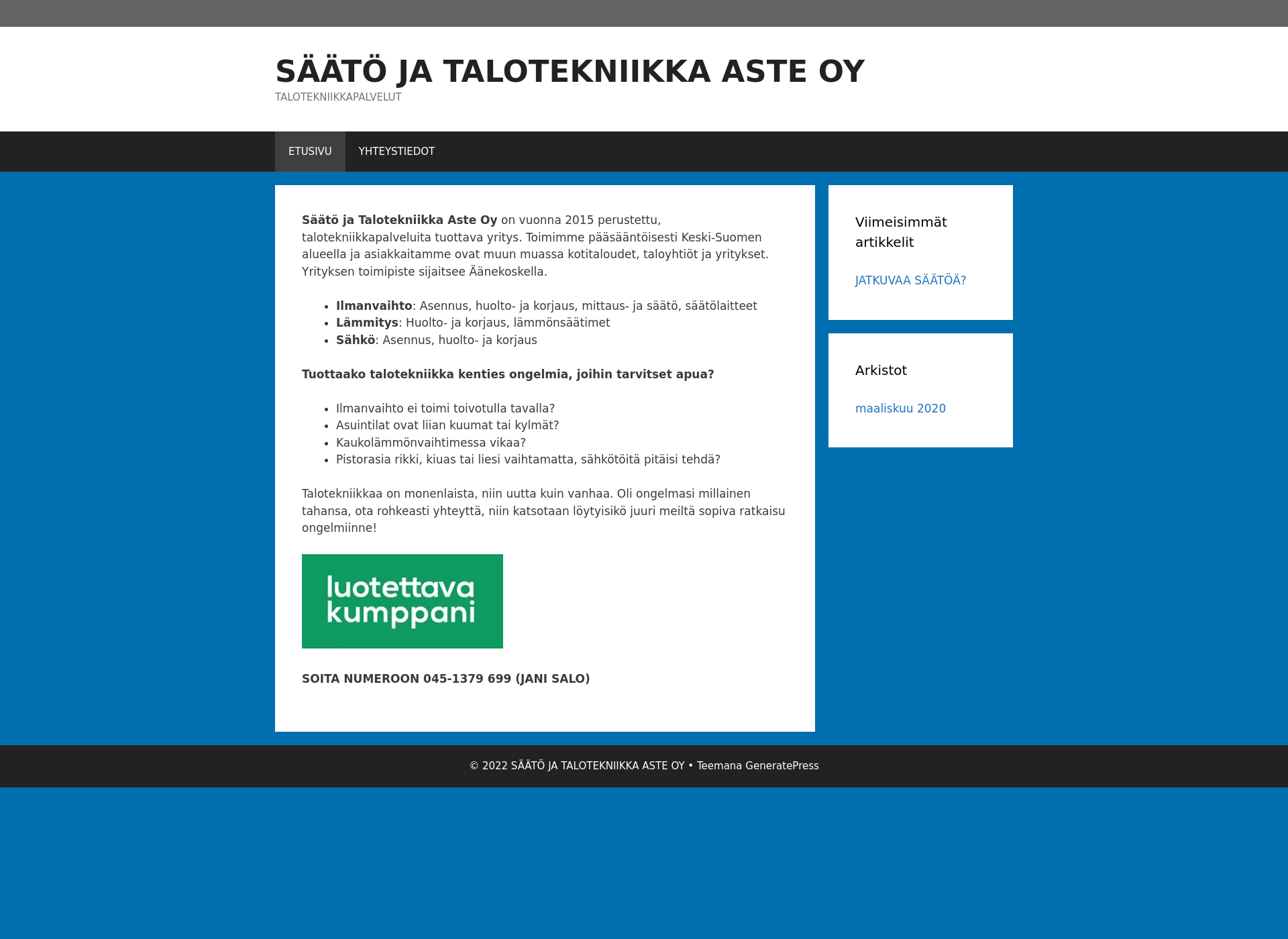 Skärmdump för asteoy.fi