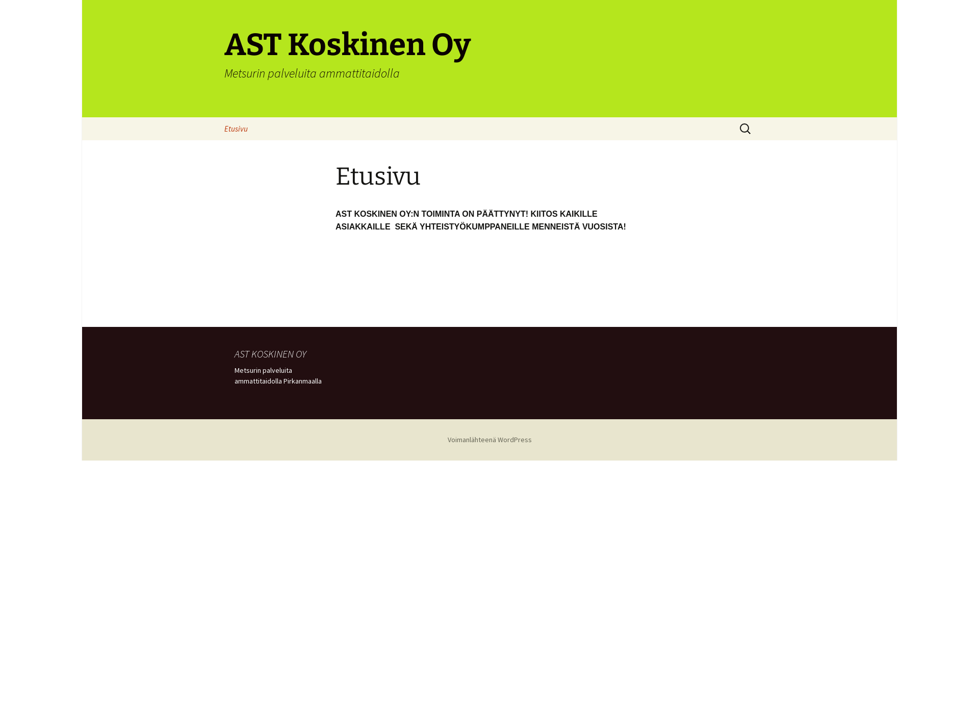 Skärmdump för astkoskinen.fi