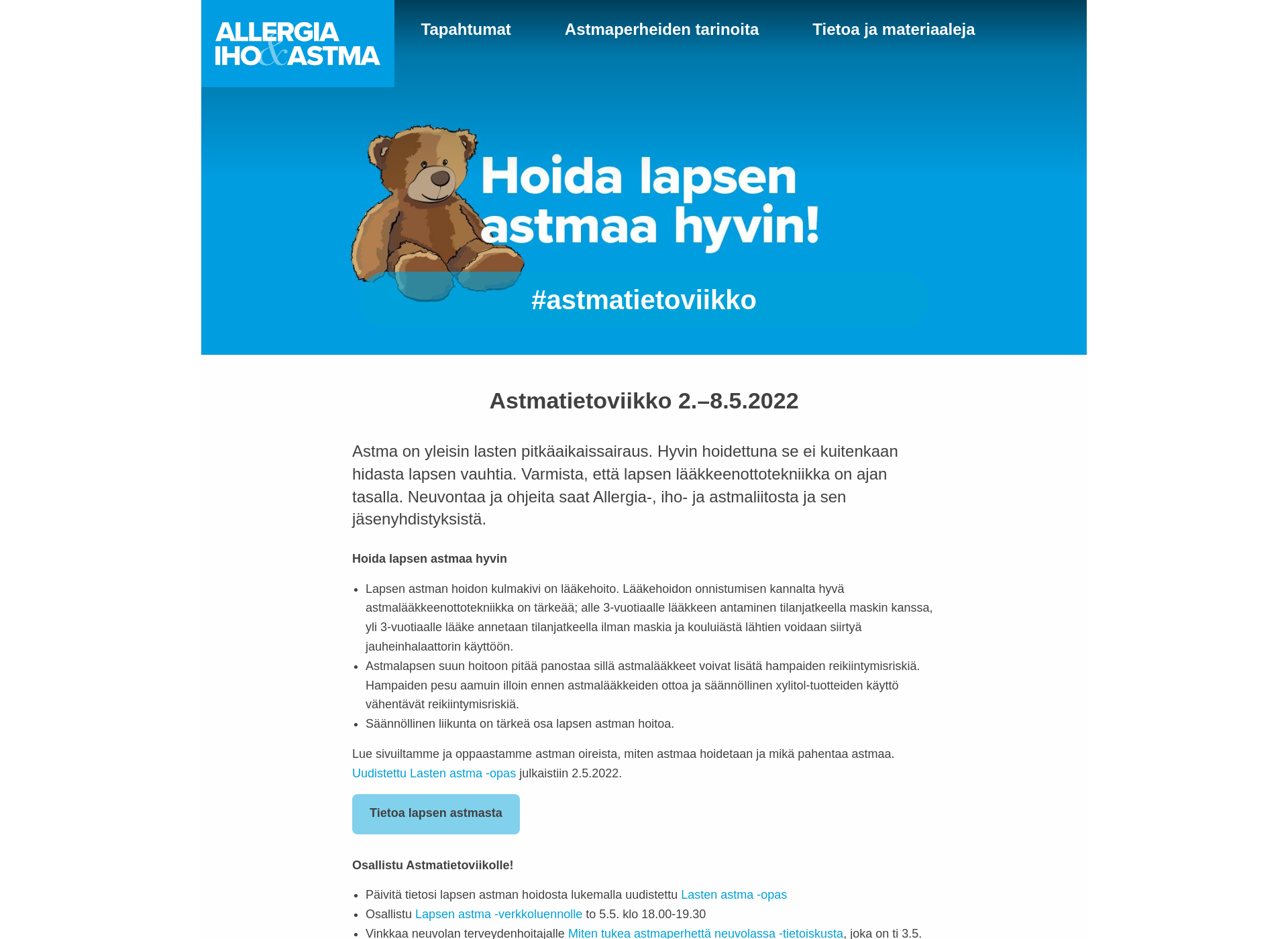 Näyttökuva astmatietoviikko.fi
