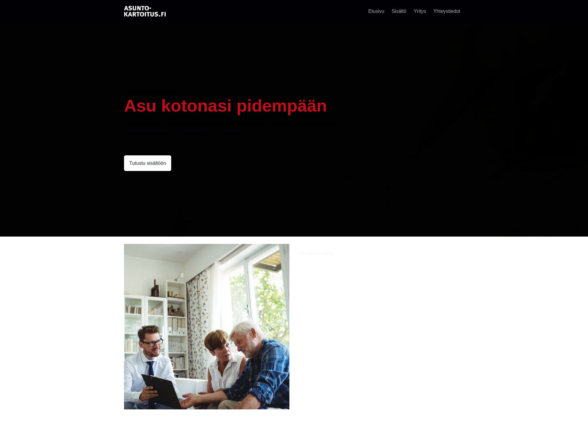 Skärmdump för asuntokartoitus.fi
