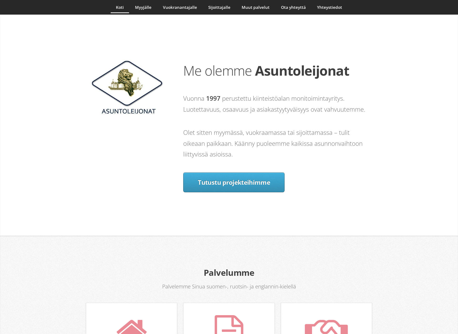 Screenshot for asuntoleijonat.fi
