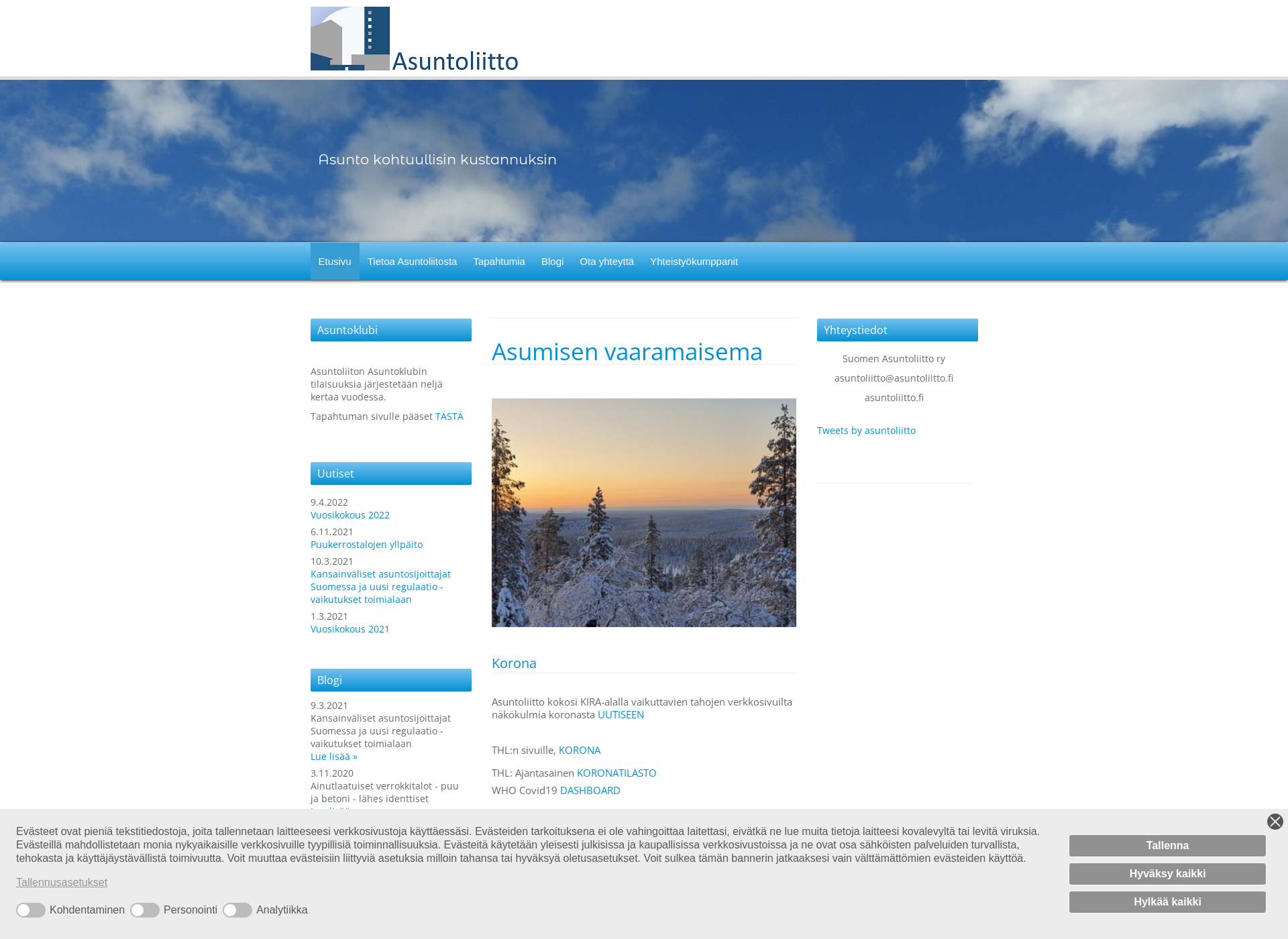 Skärmdump för asuntoliitto.fi