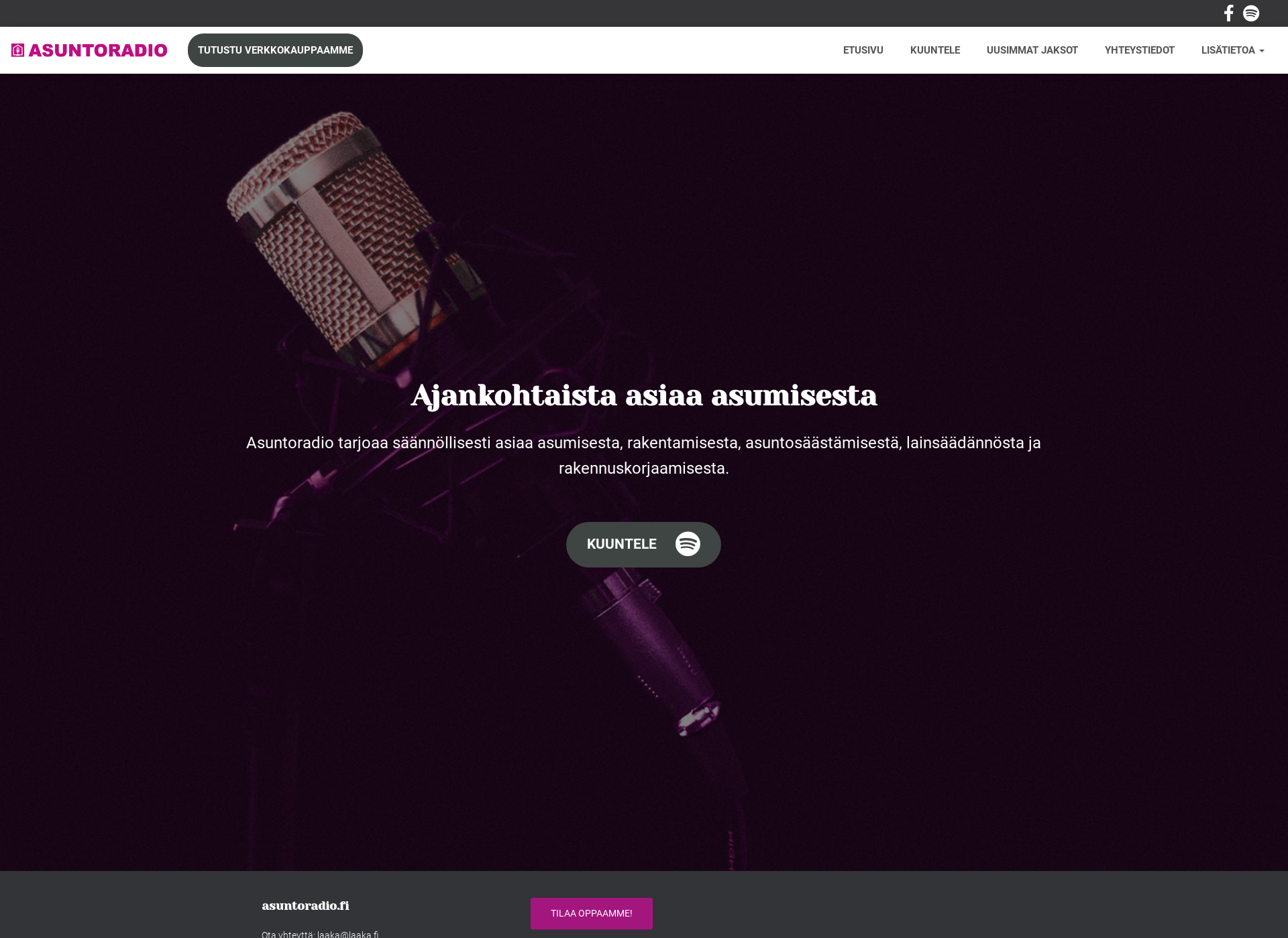 Skärmdump för asuntoradio.fi