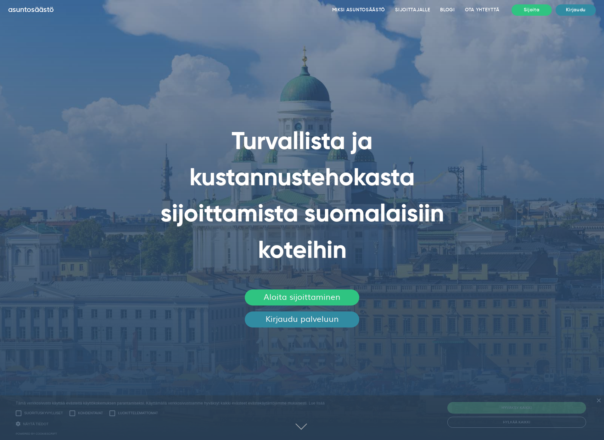 Skärmdump för asuntosaasto.fi