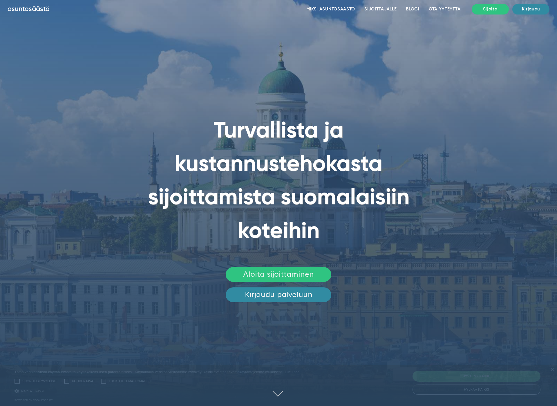 Skärmdump för asuntosäästö.fi