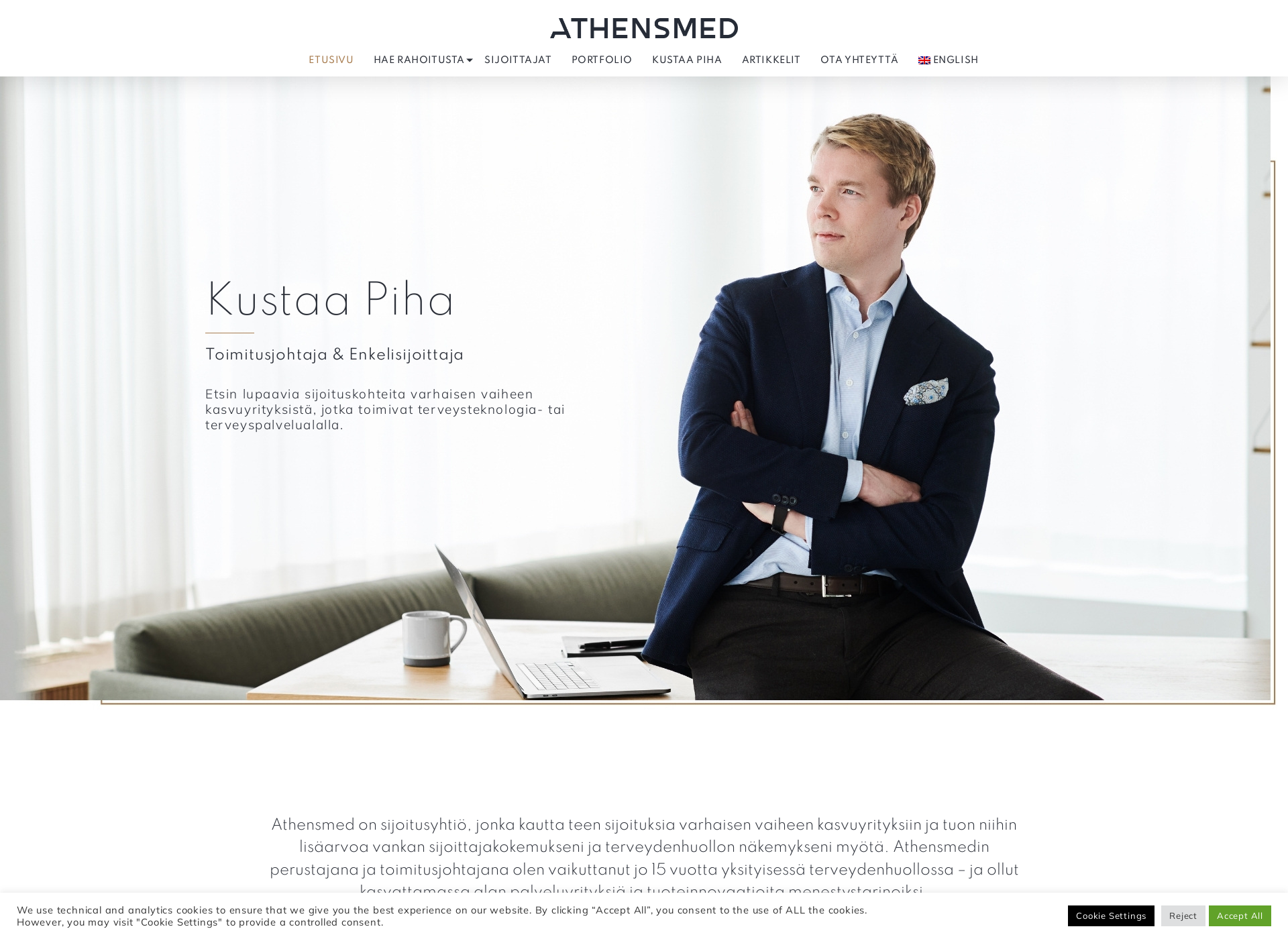 Skärmdump för athensmed.fi