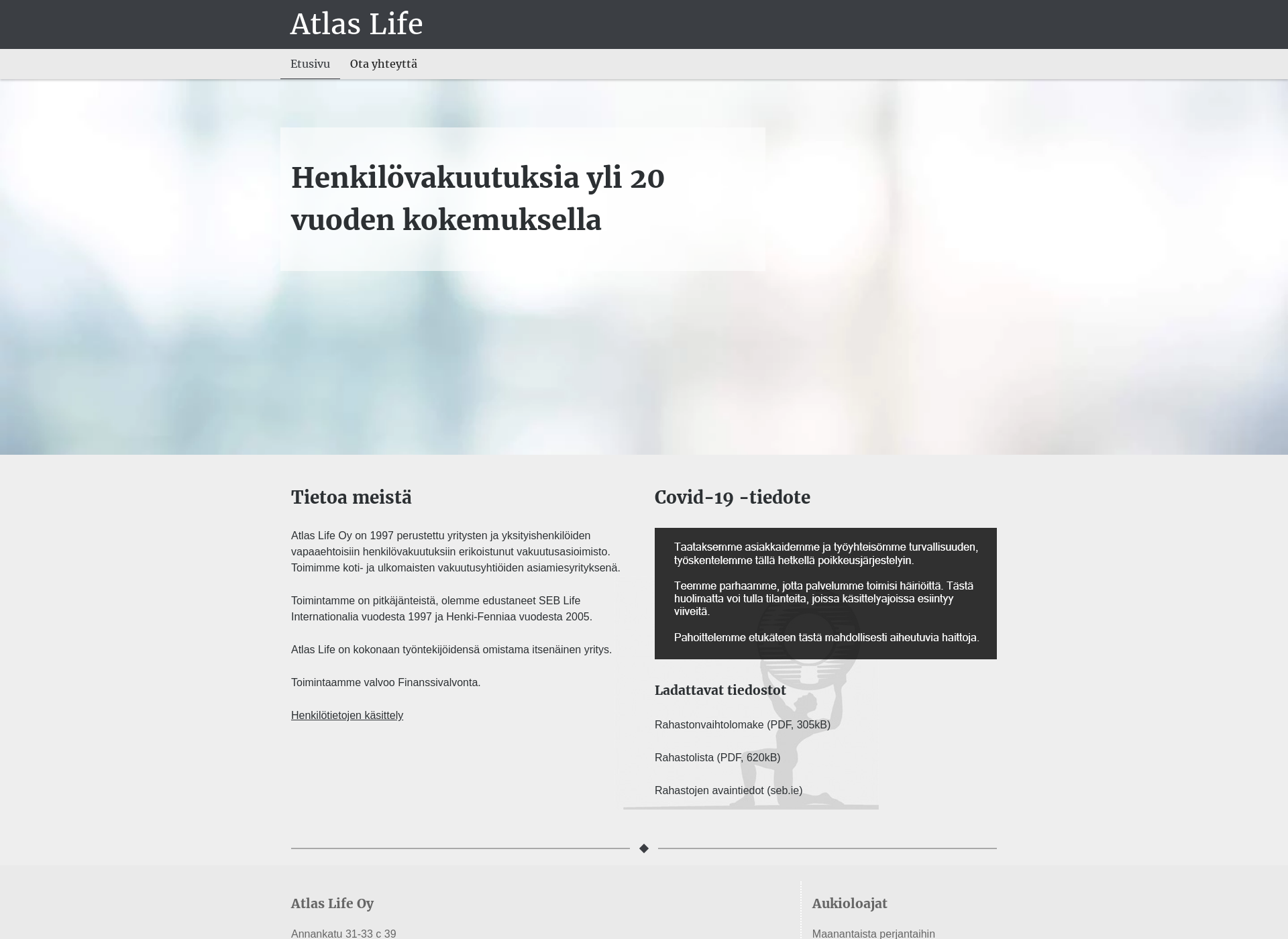 Screenshot for atlaslife.fi