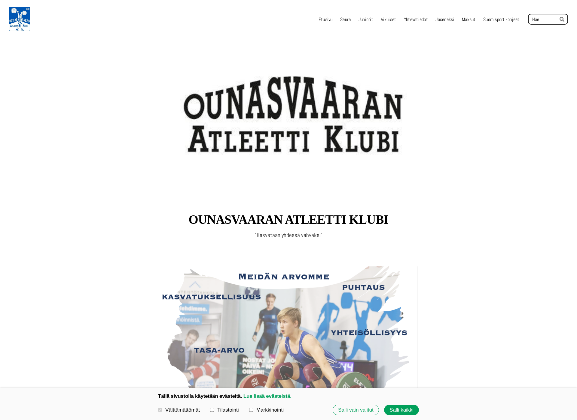 Skärmdump för atleettiklubi.fi
