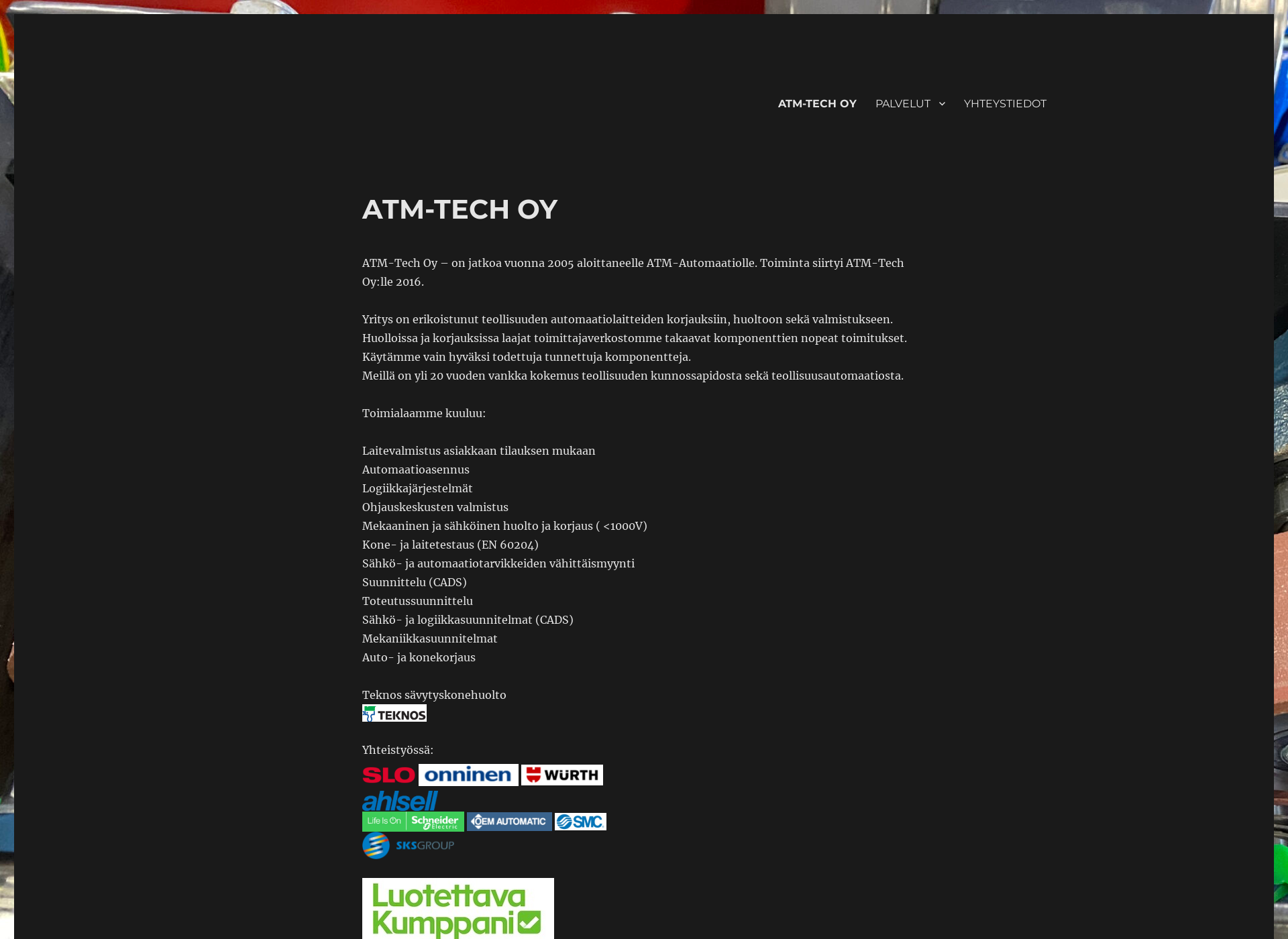 Skärmdump för atm-tech.fi