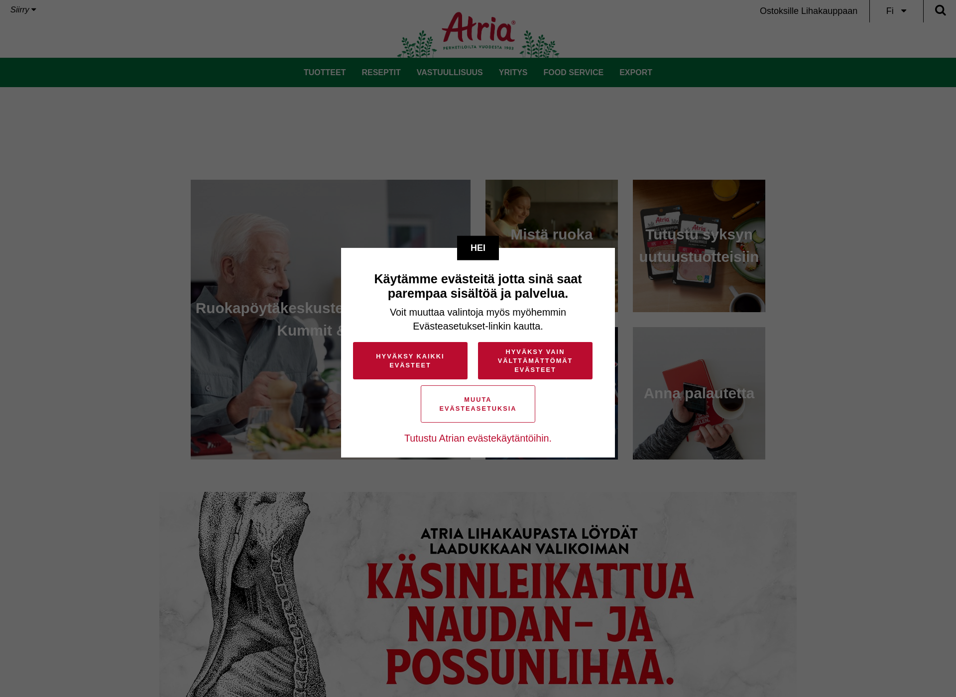 Screenshot for atria.fi