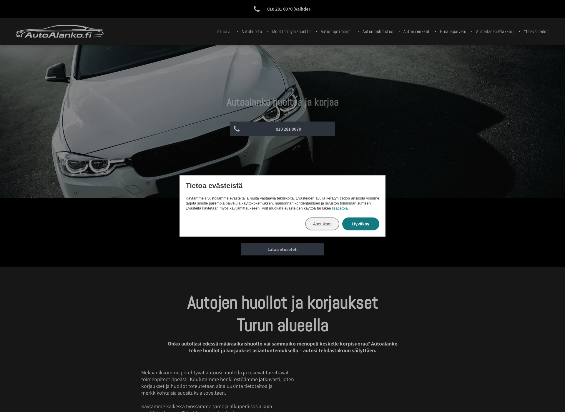 Screenshot for audihuoltoturku.fi