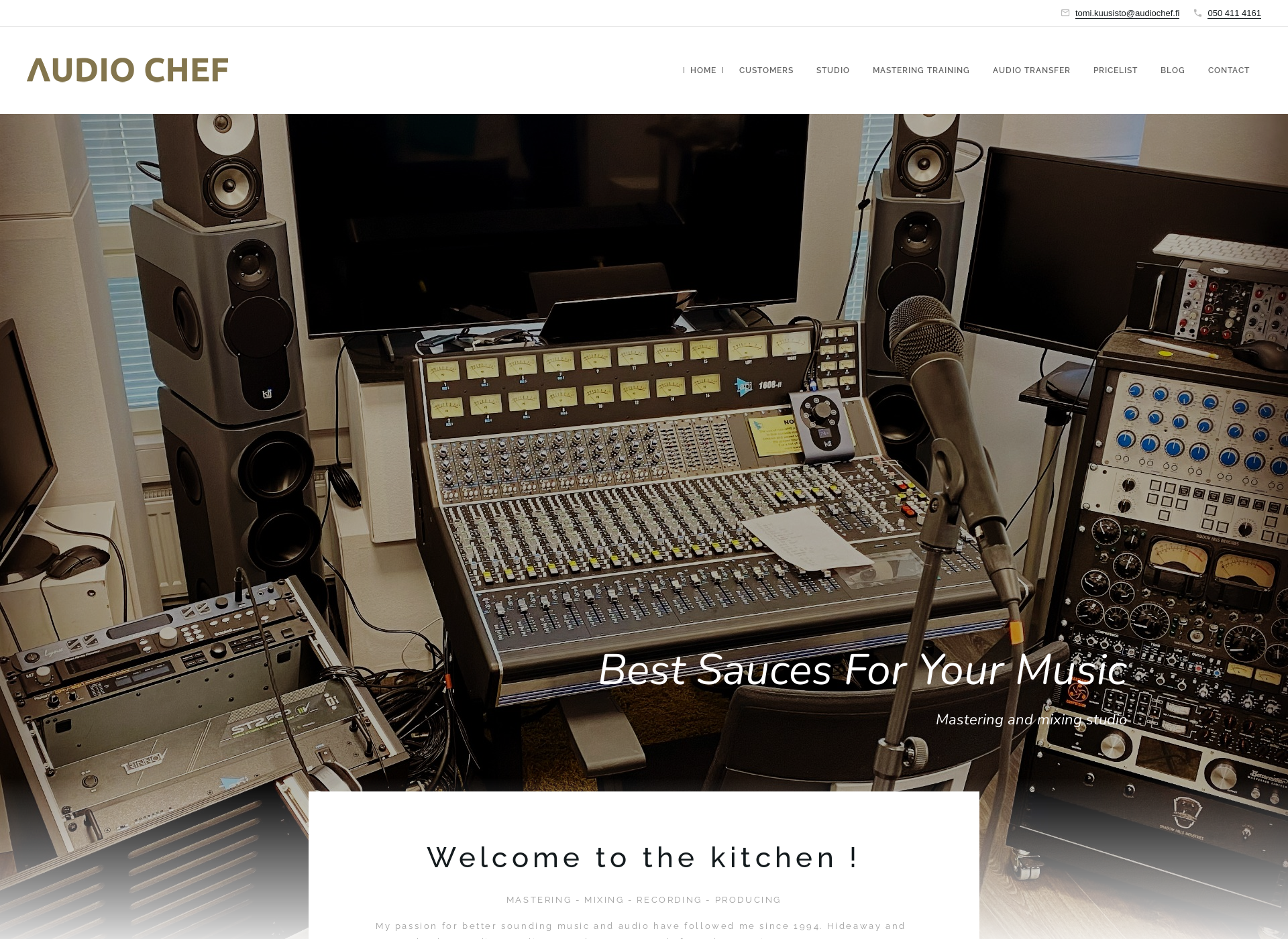 Skärmdump för audiochef.fi