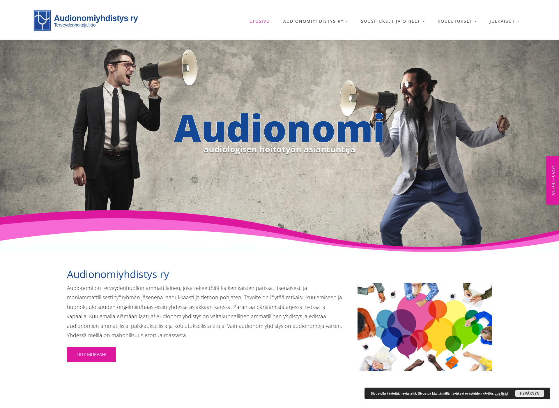 Skärmdump för audionomi.fi