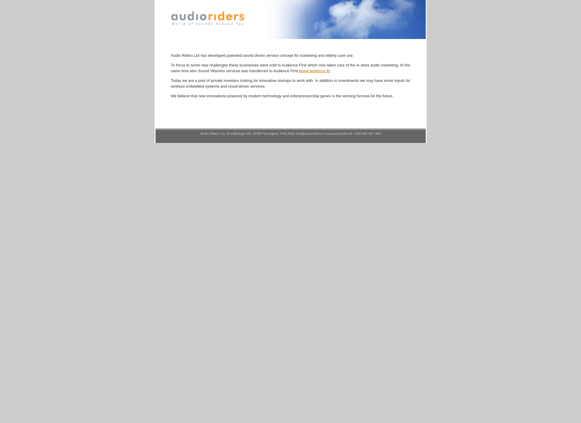 Screenshot for audioriders.fi