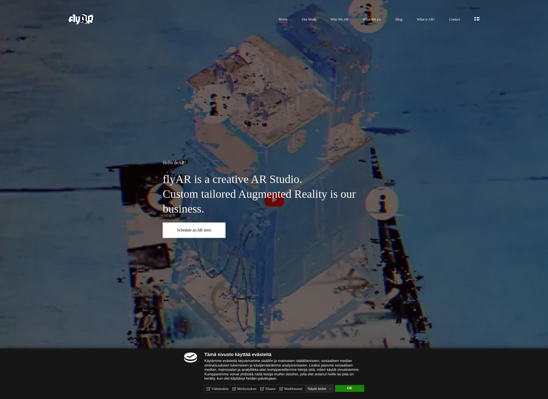 Skärmdump för augmented-reality.fi