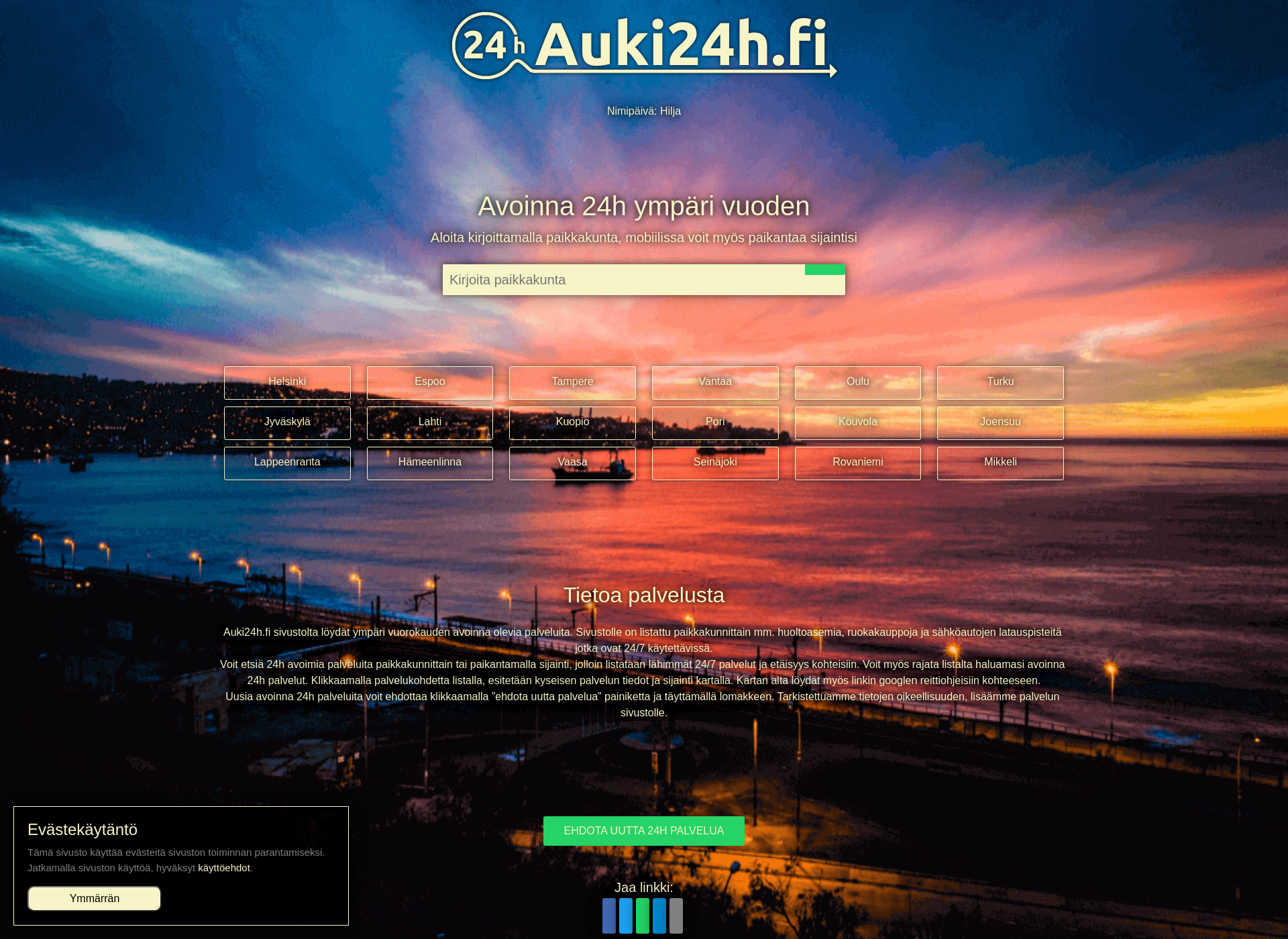 Skärmdump för auki24h.fi