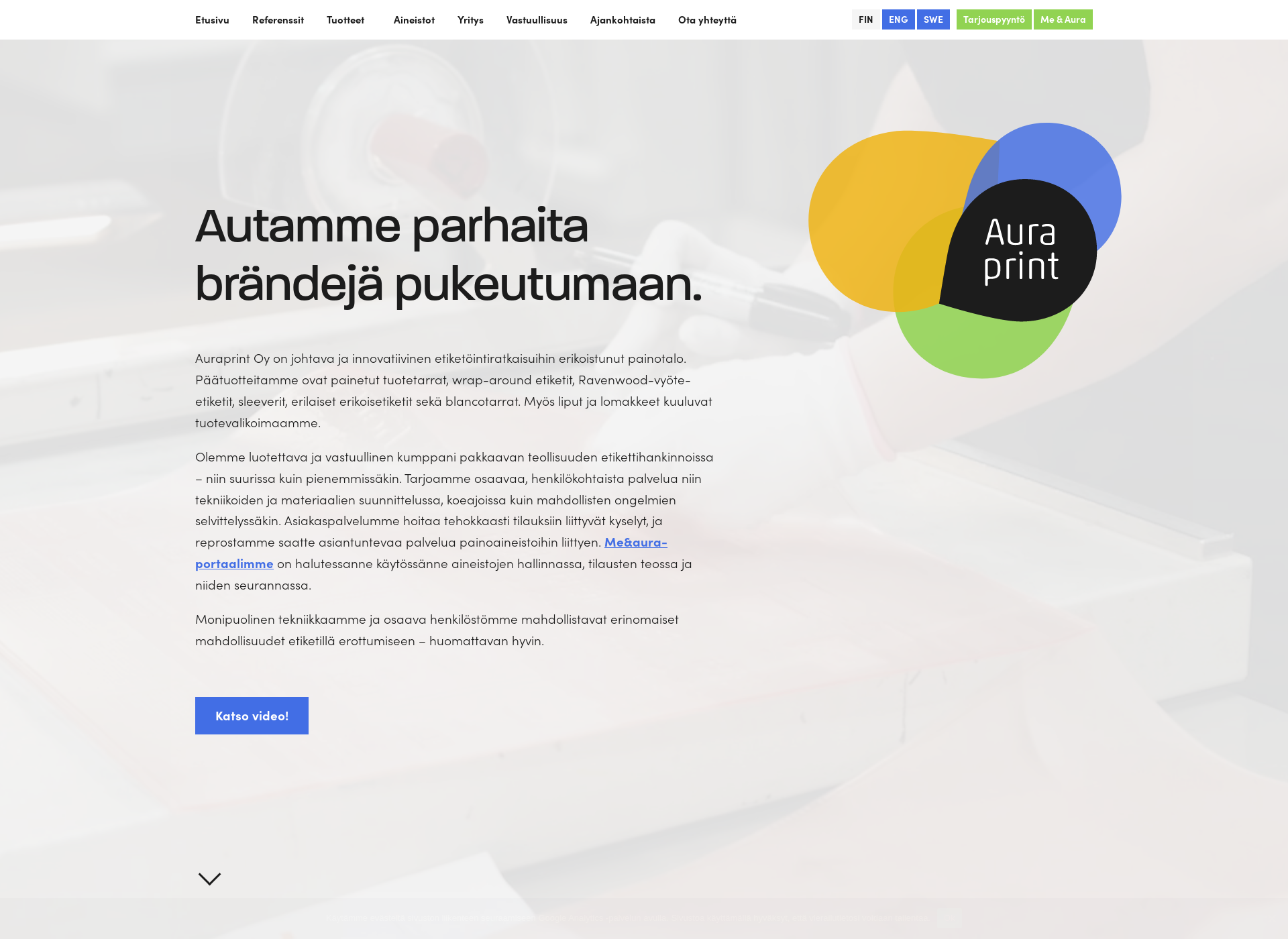 Screenshot for auraprint.fi