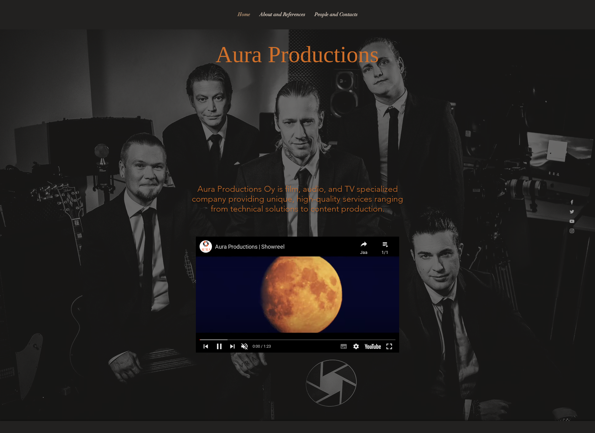 Skärmdump för auraproductions.fi