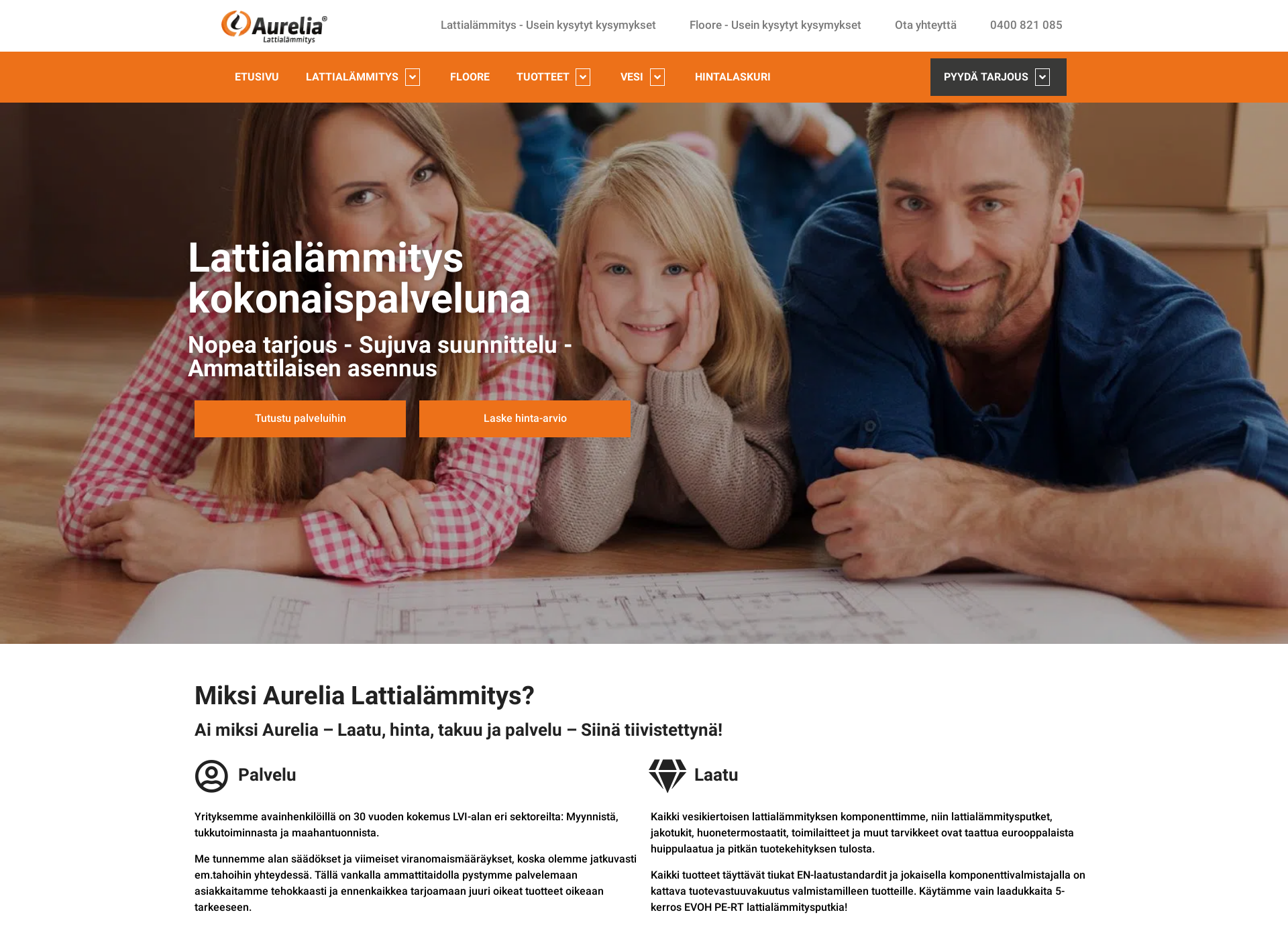 Screenshot for aurelialattialammitys.fi
