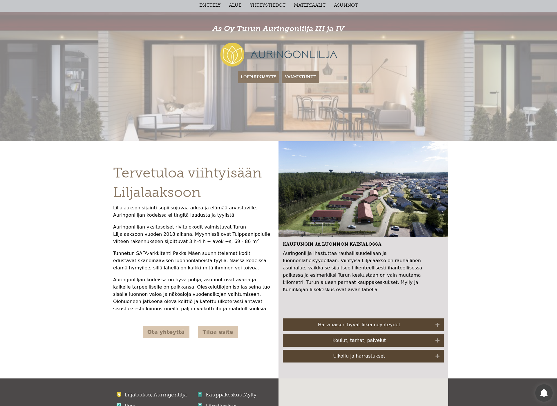 Screenshot for auringonlilja.fi
