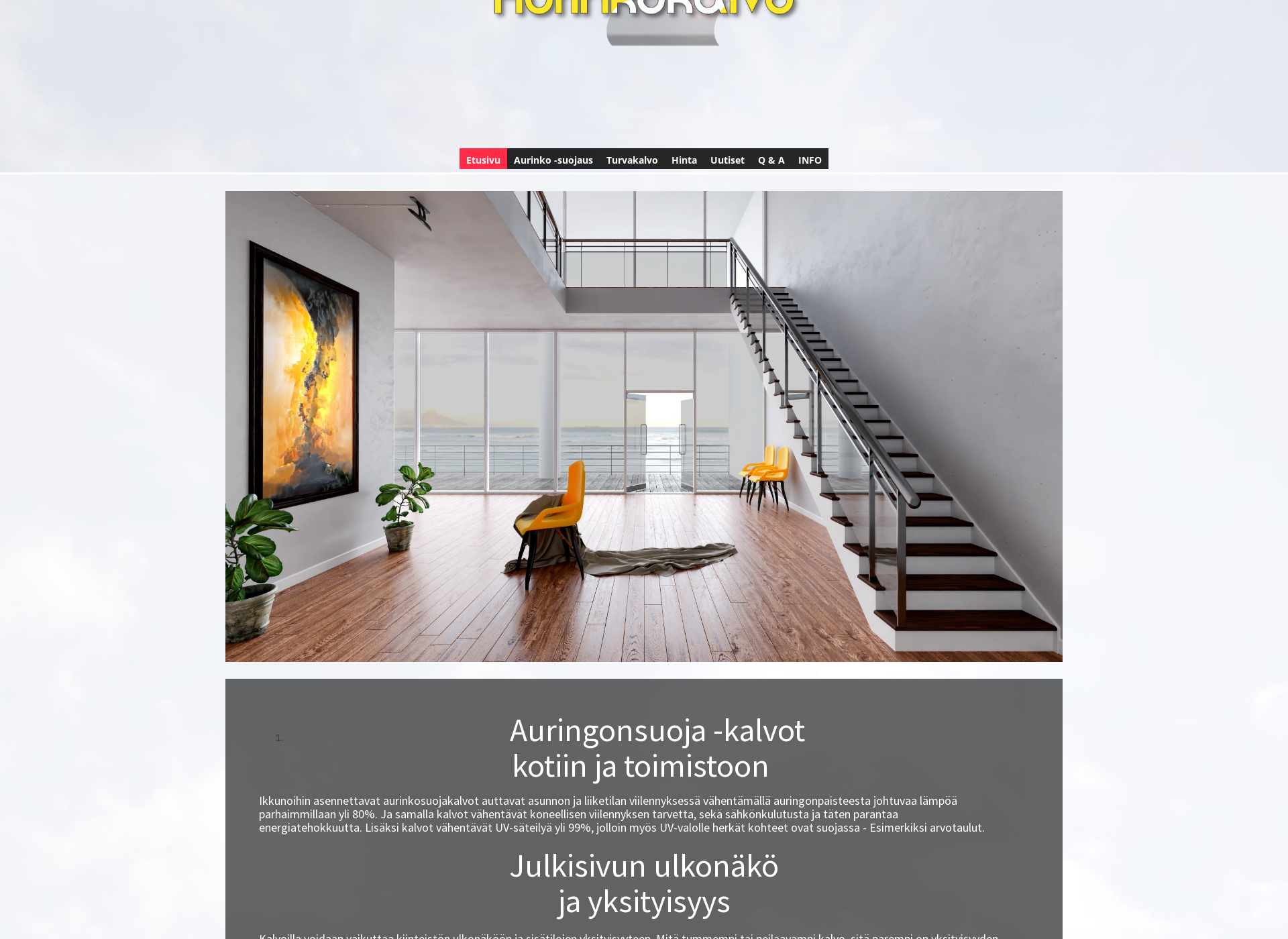 Screenshot for aurinkokalvo.fi
