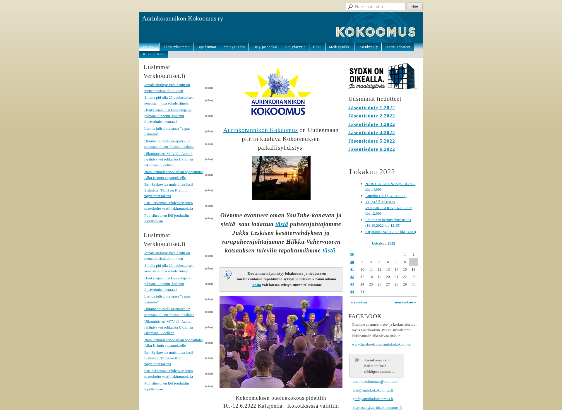 Screenshot for aurinkokokoomus.fi