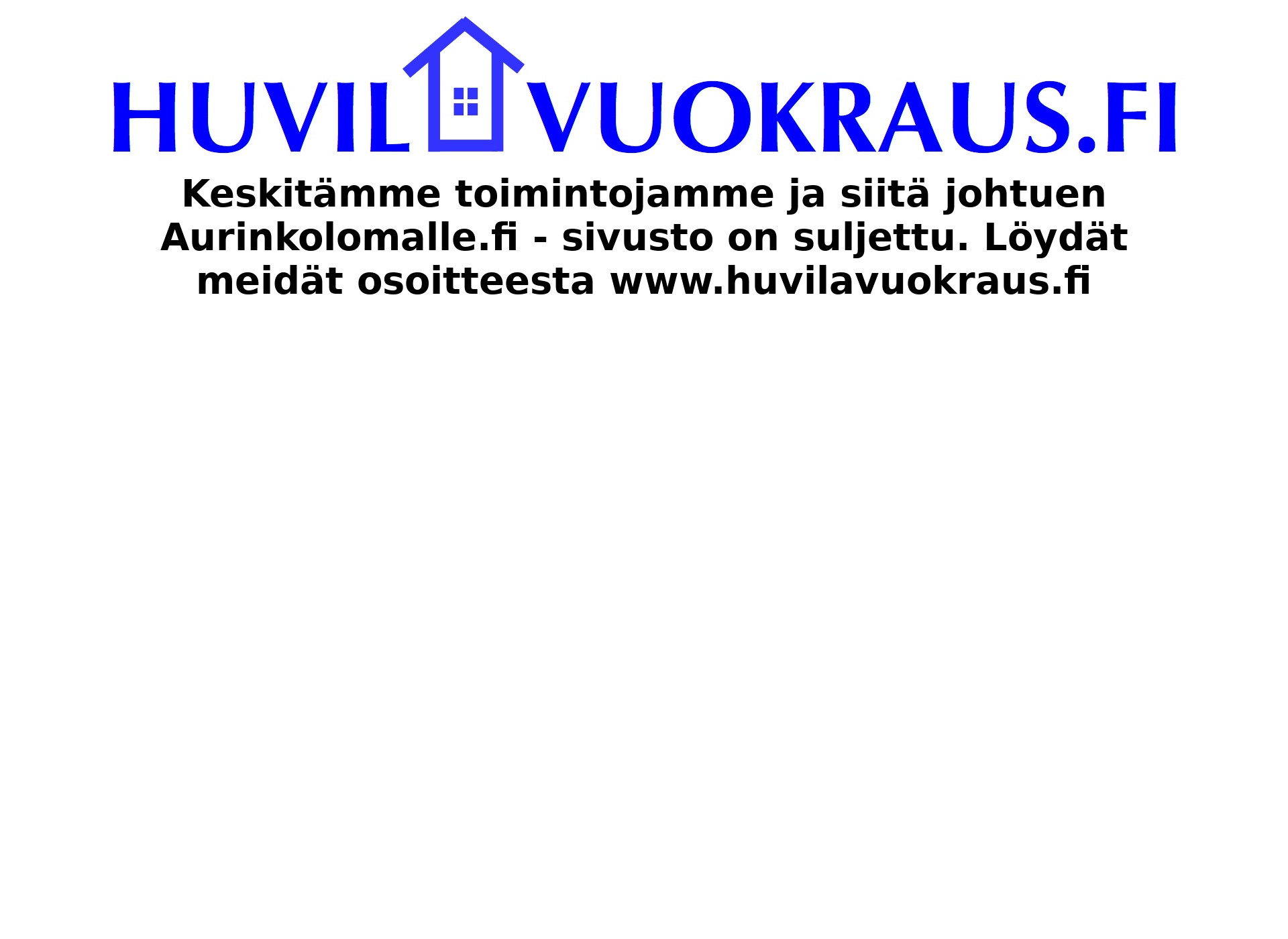 Skärmdump för aurinkolomalle.fi
