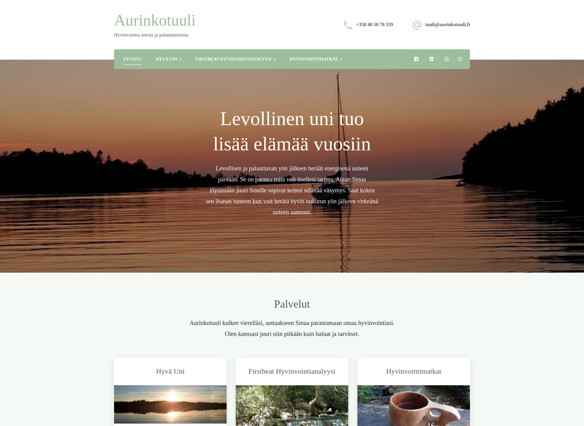 Screenshot for aurinkotuuli.fi