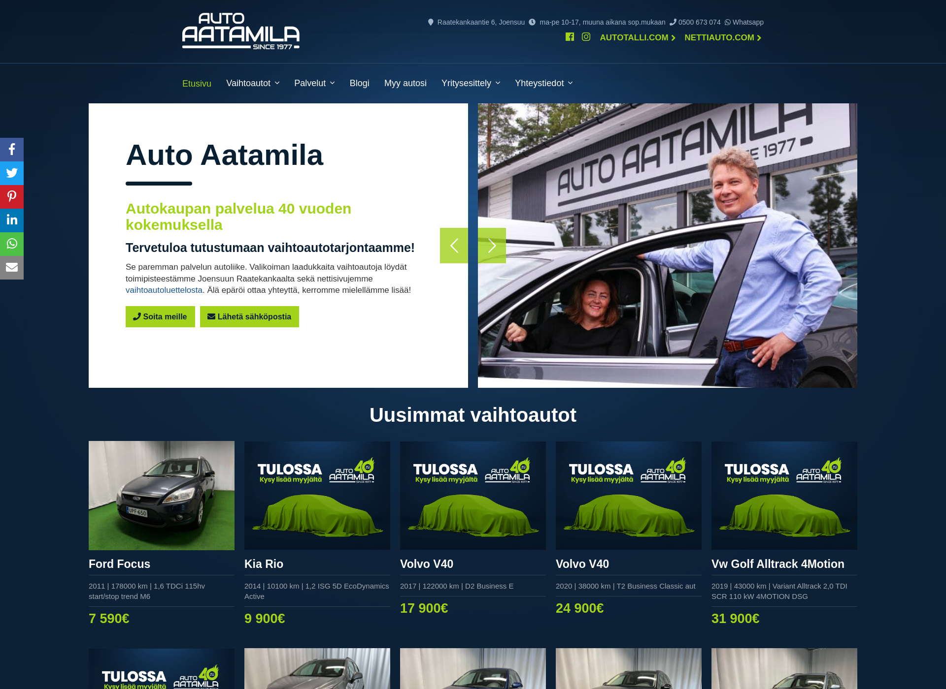 Screenshot for auto-aatamila.fi