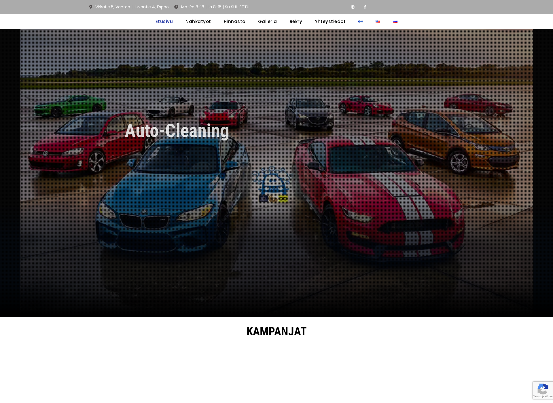 Skärmdump för auto-cleaning.fi