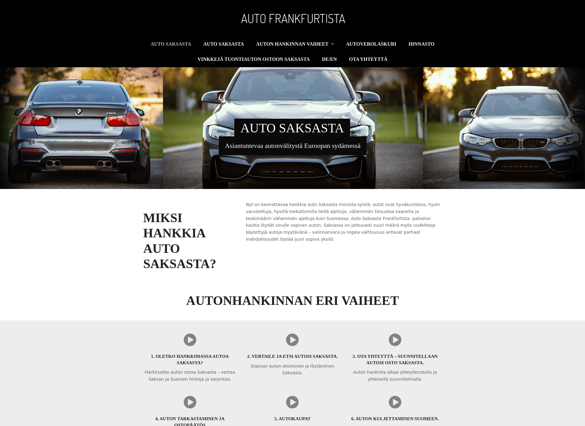 Skärmdump för auto-frankfurtista.fi