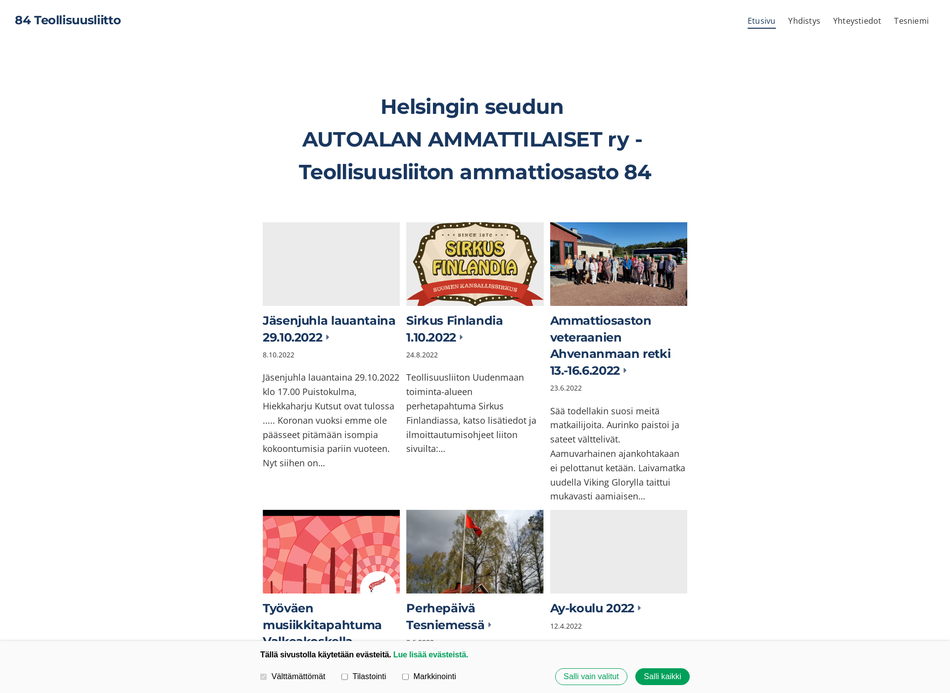 Skärmdump för autoammattilaiset.fi