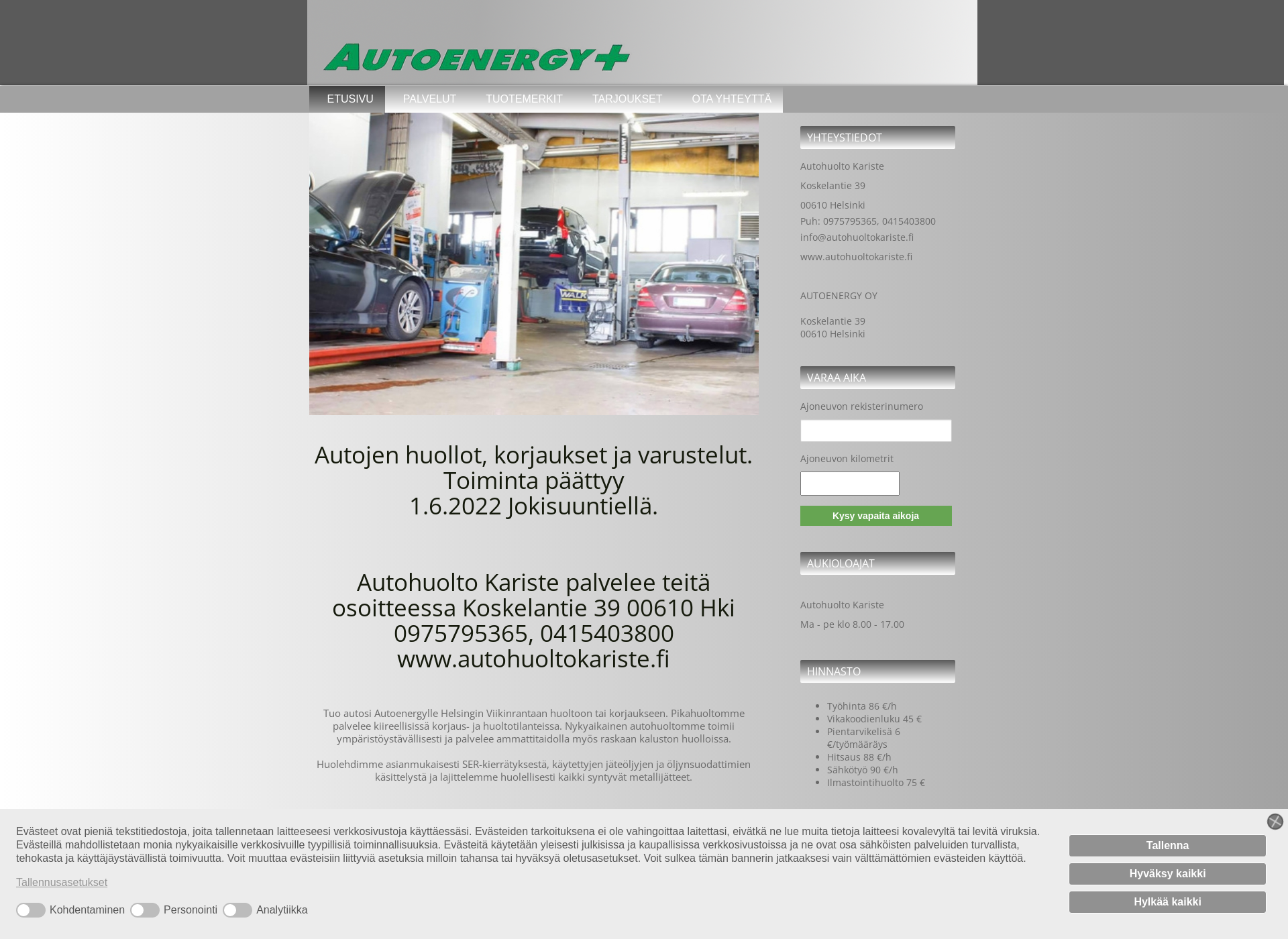 Skärmdump för autoenergy.fi