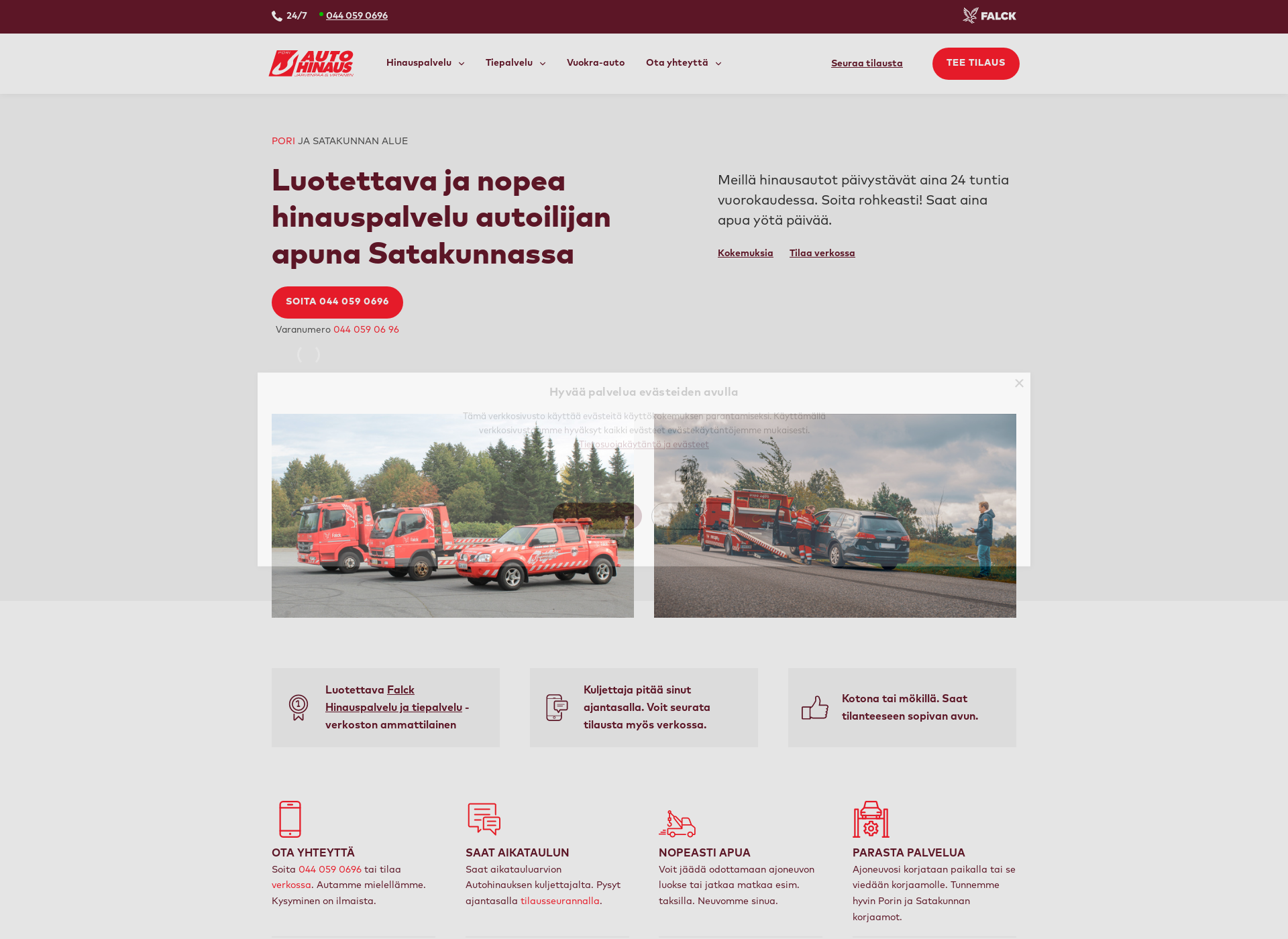 Skärmdump för autohinauspori.fi