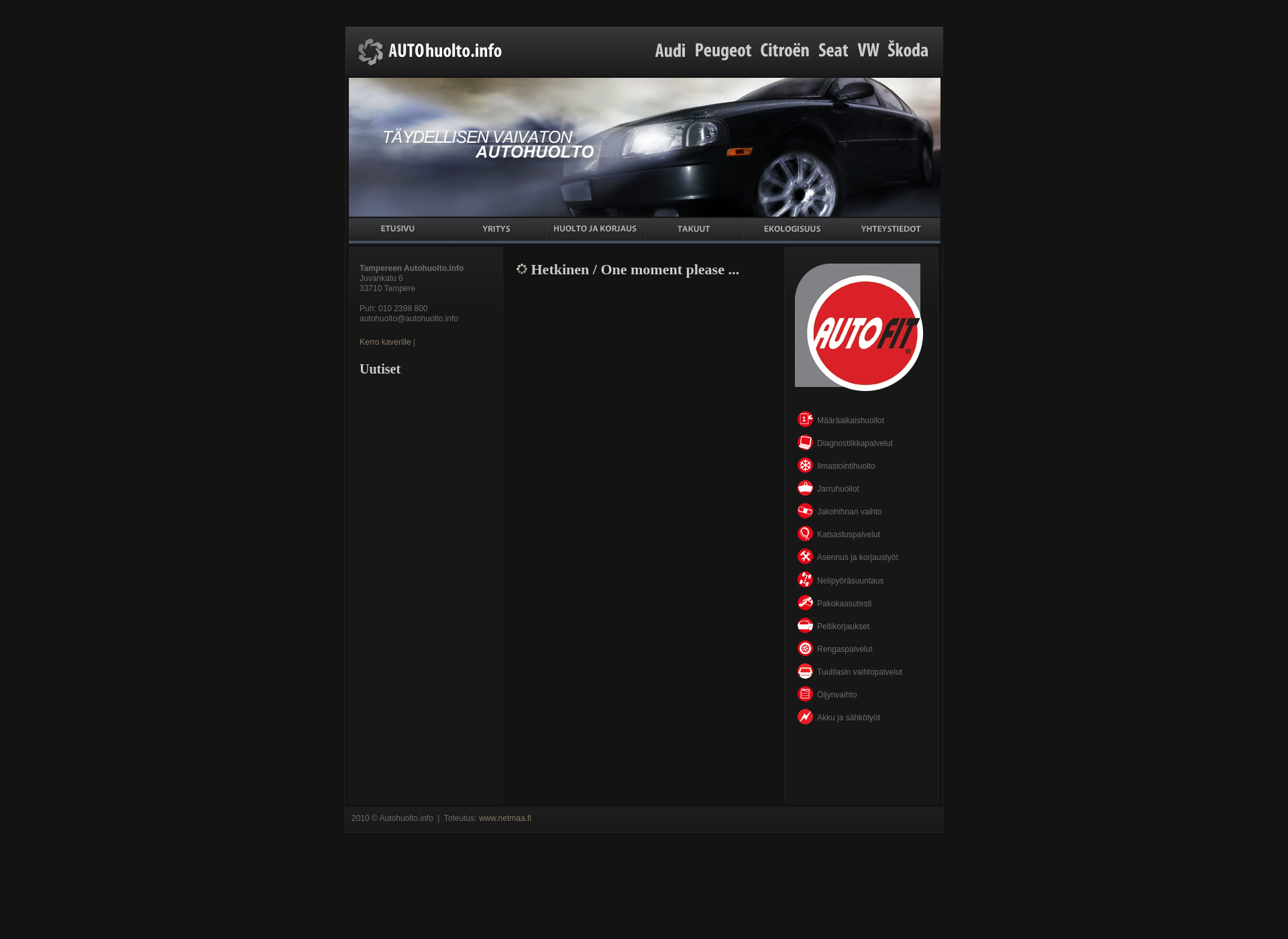 Skärmdump för autohuolto.info