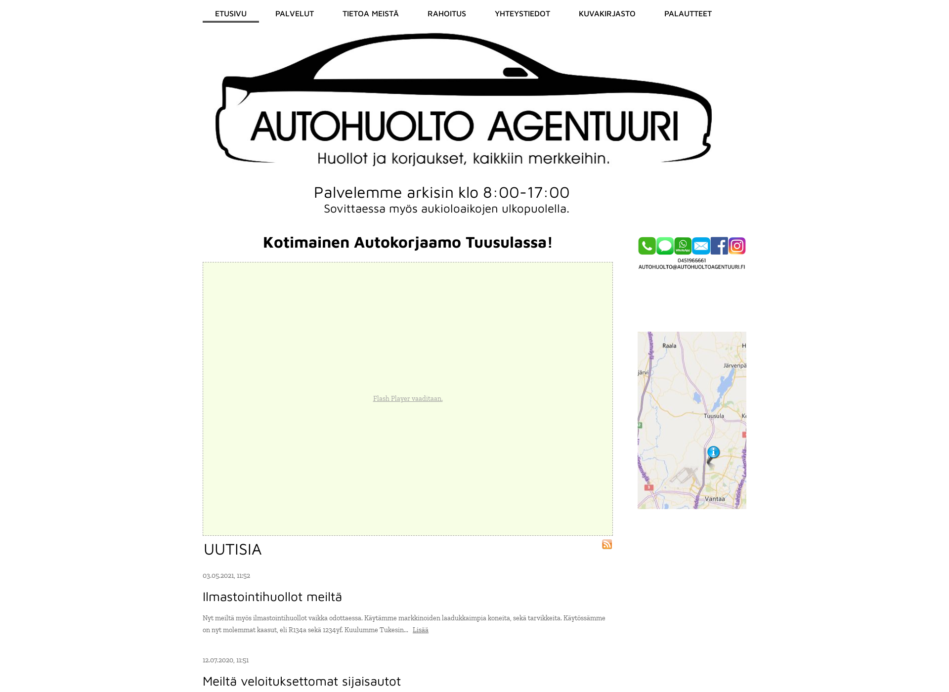 Näyttökuva autohuoltoagentuuri.fi