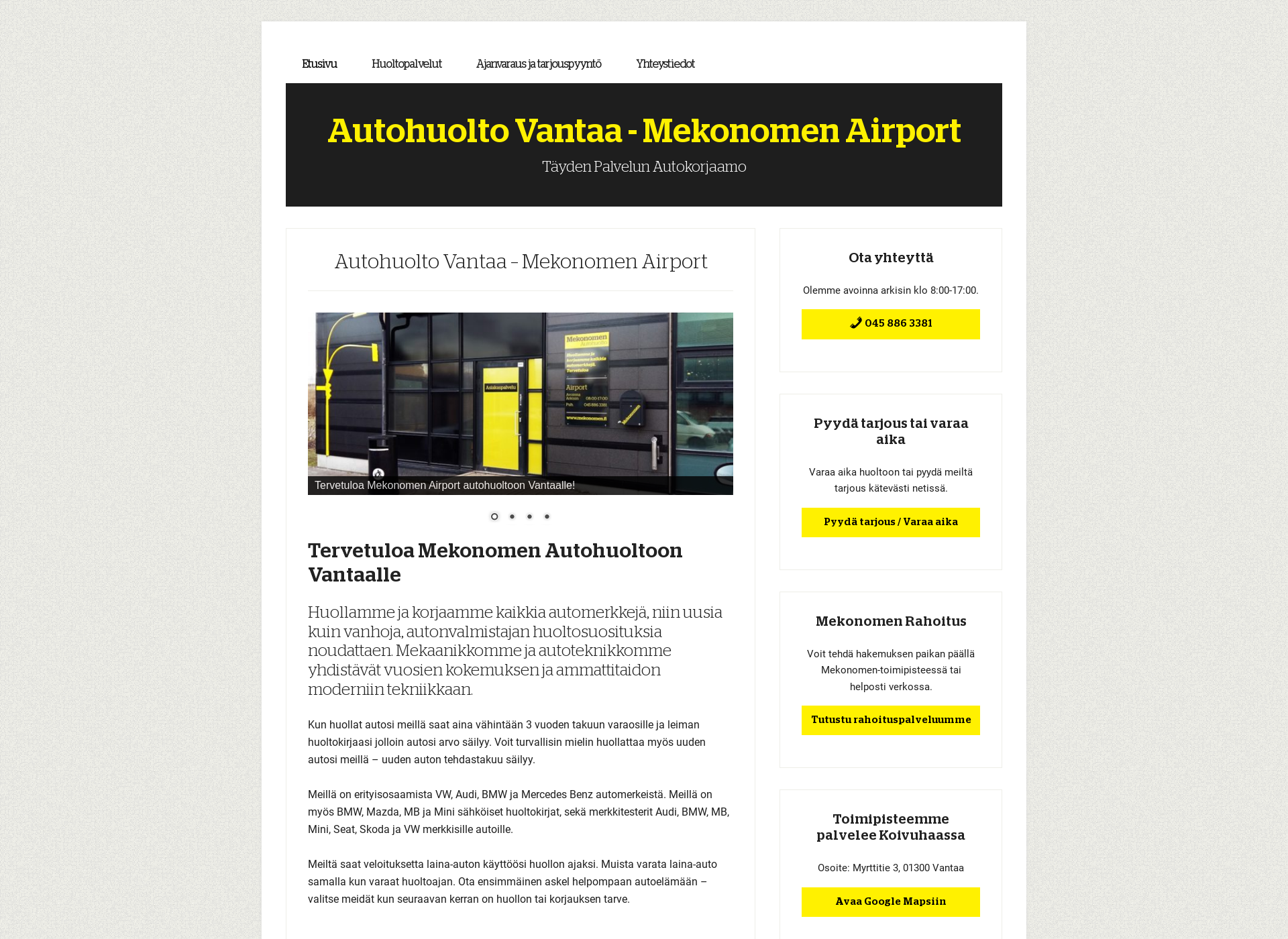 Screenshot for autohuoltoairport.fi