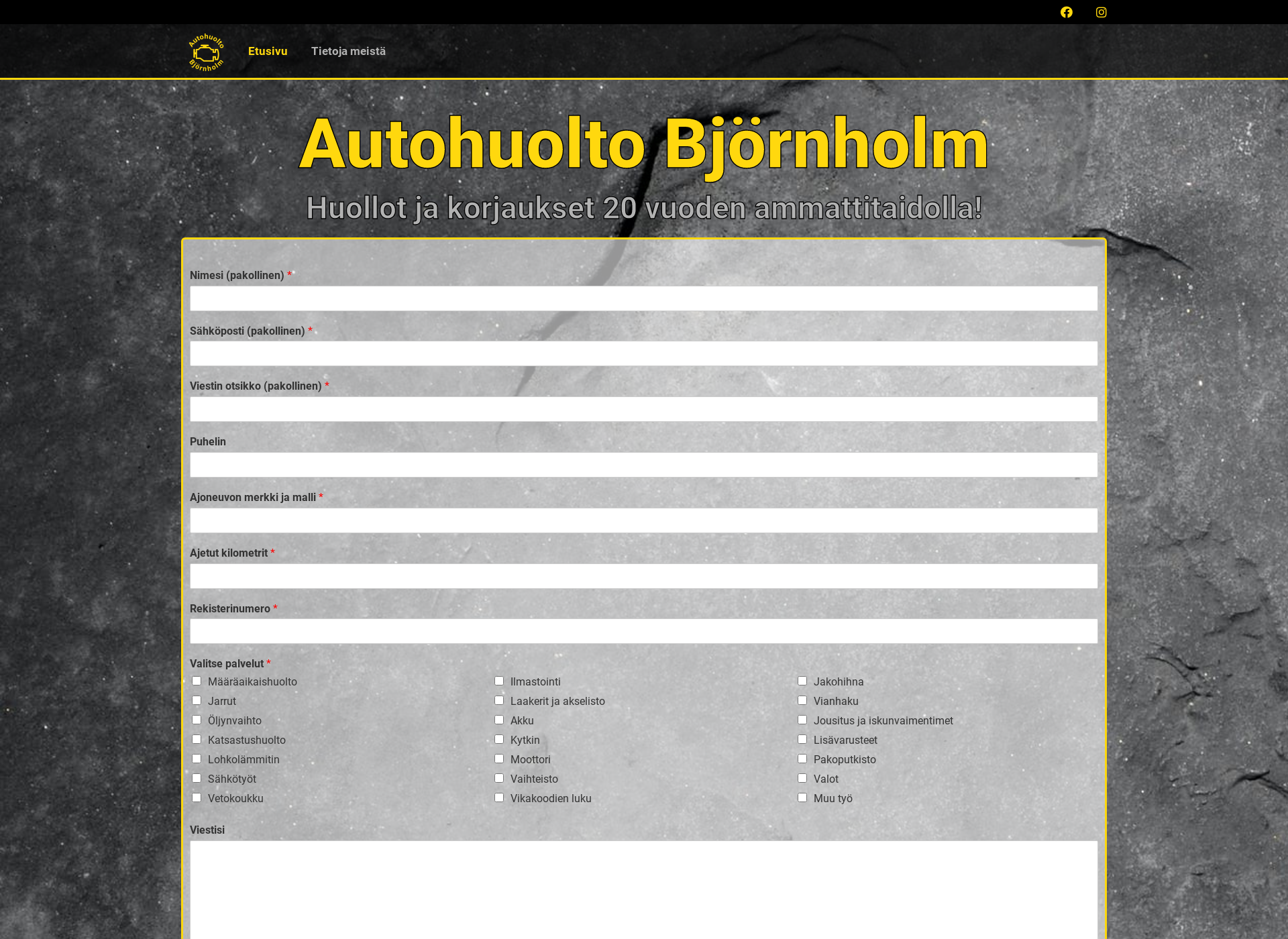 Screenshot for autohuoltobjornholm.fi