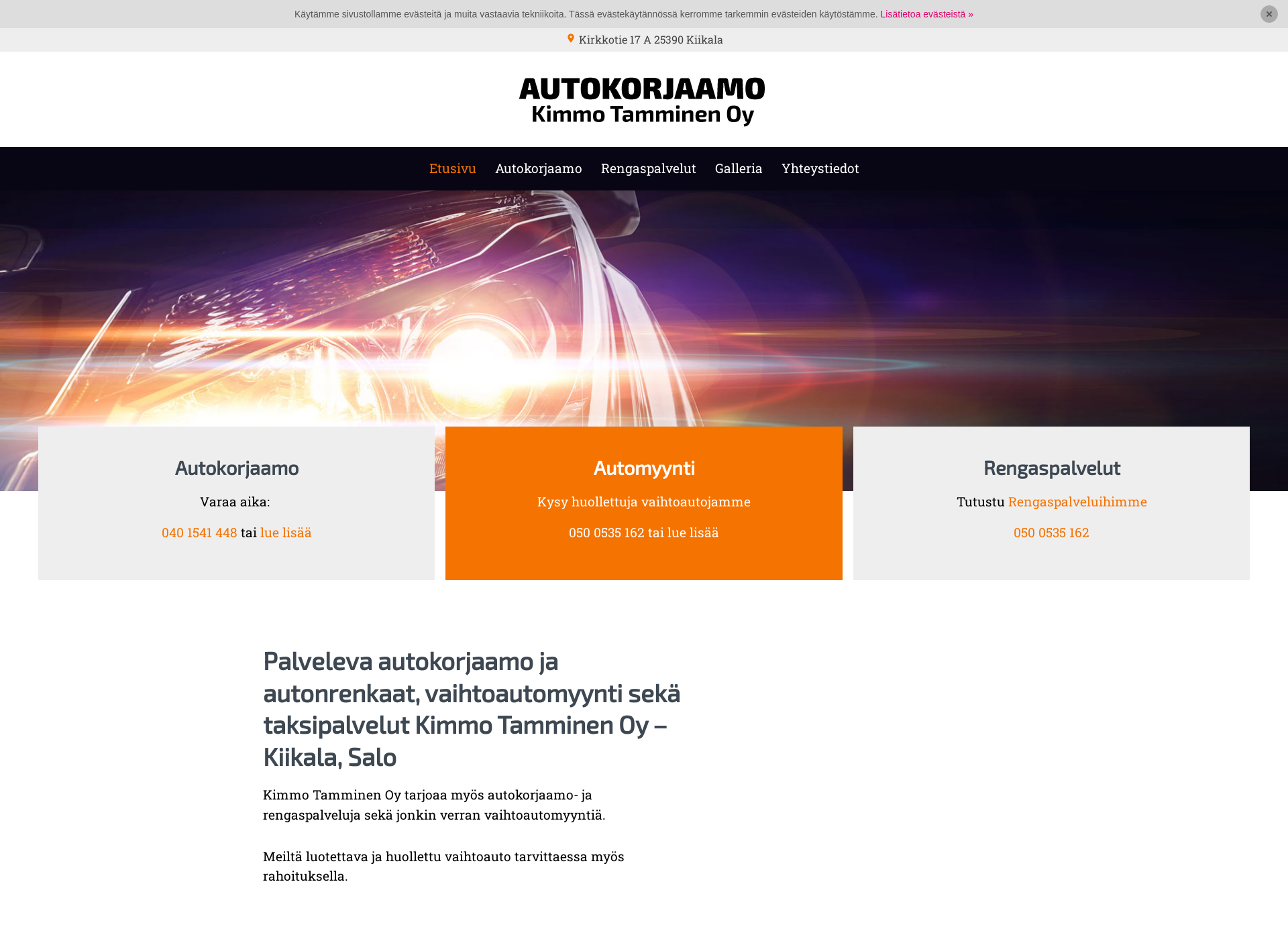 Screenshot for autohuoltojarengaspalvelu.fi