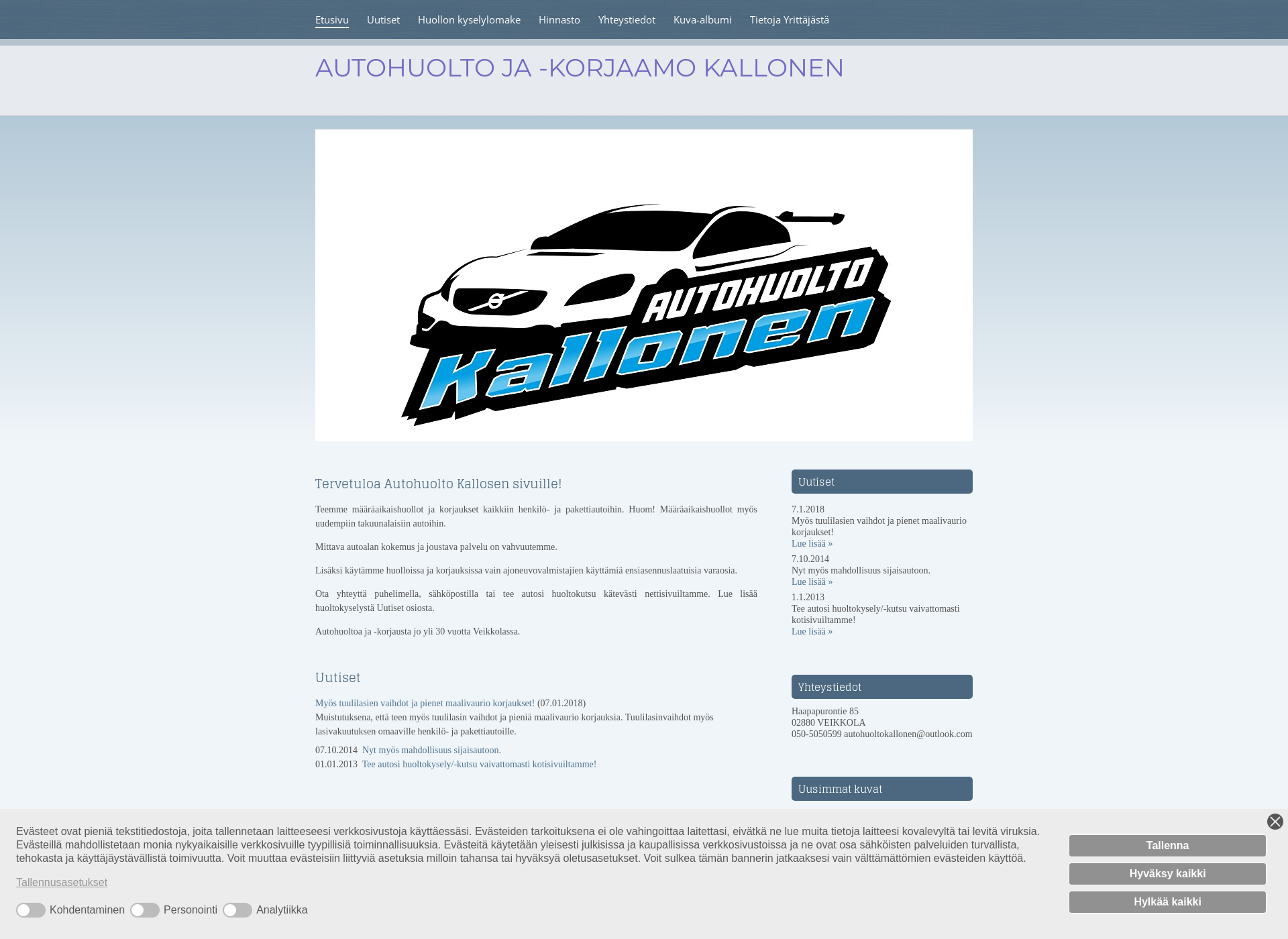 Screenshot for autohuoltokallonen.fi