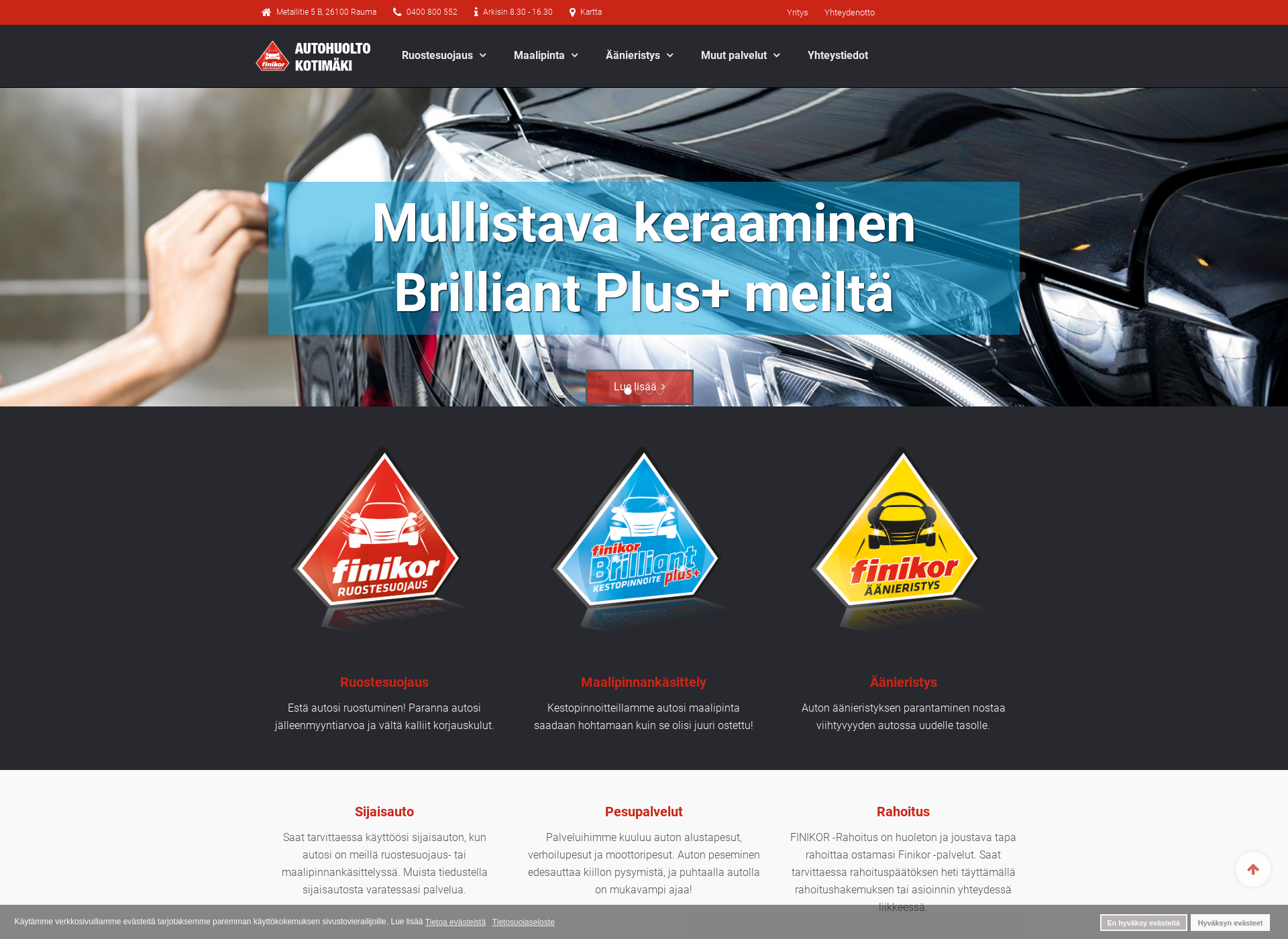 Skärmdump för autohuoltokotimaki.fi