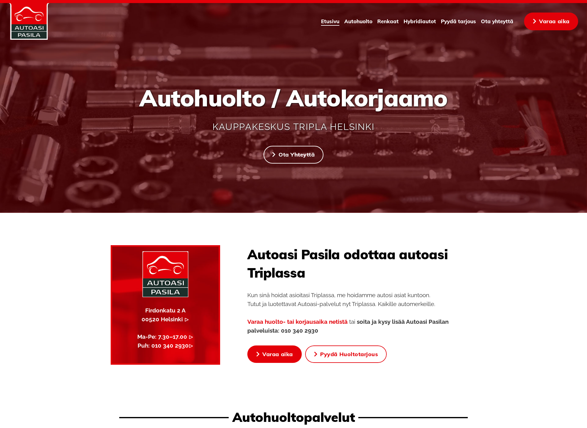 Screenshot for autohuoltopasila.fi