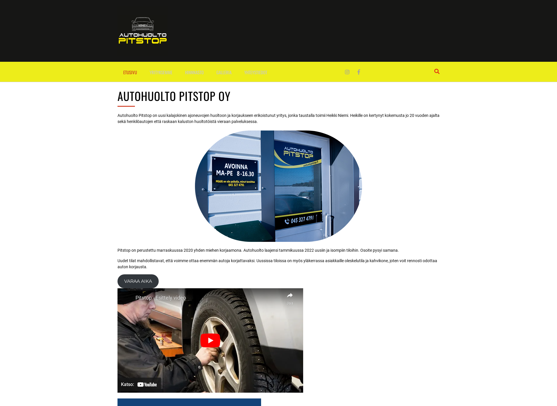 Screenshot for autohuoltopitstop.fi