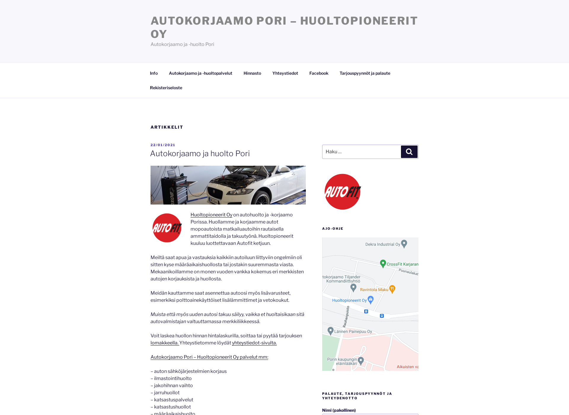 Screenshot for autohuoltopori.fi