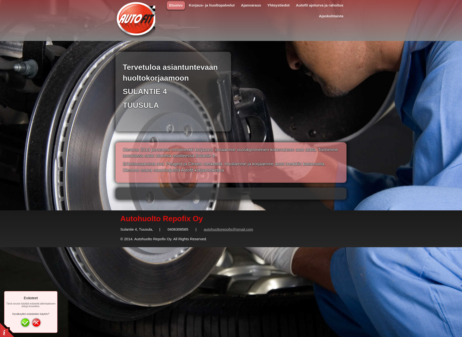 Screenshot for autohuoltorepofix.fi