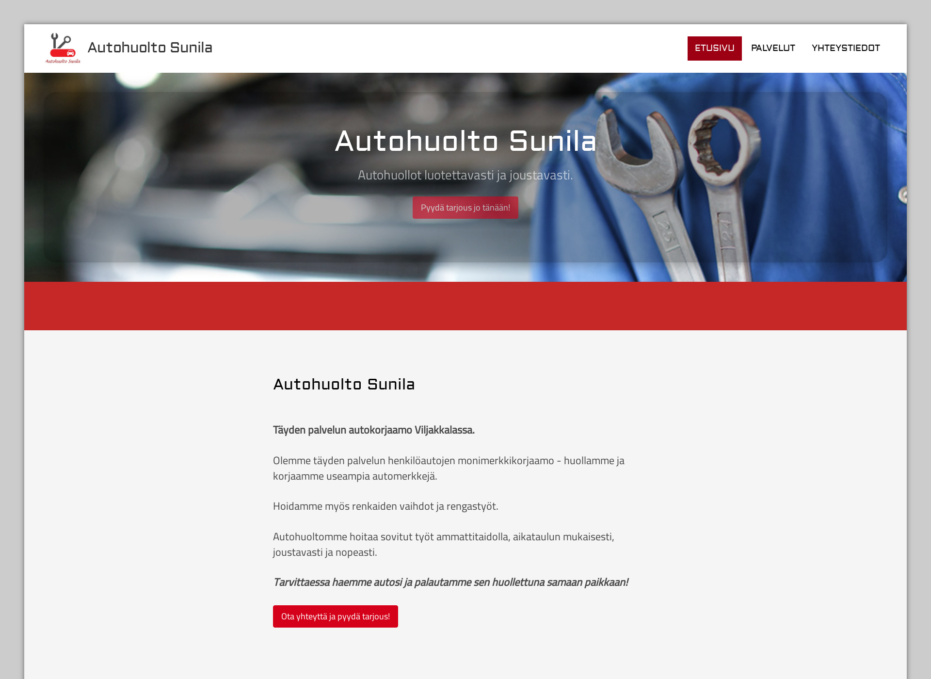 Screenshot for autohuoltosunila.fi