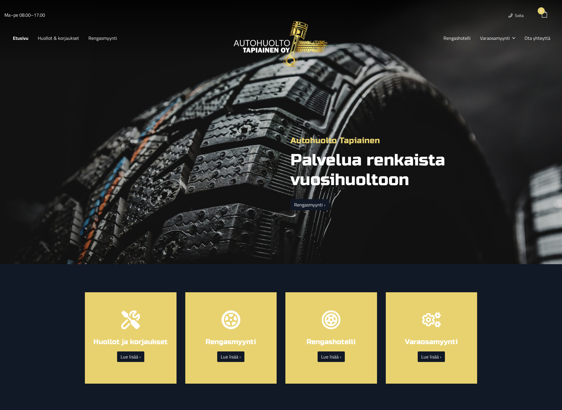 Skärmdump för autohuoltotapiainen.fi
