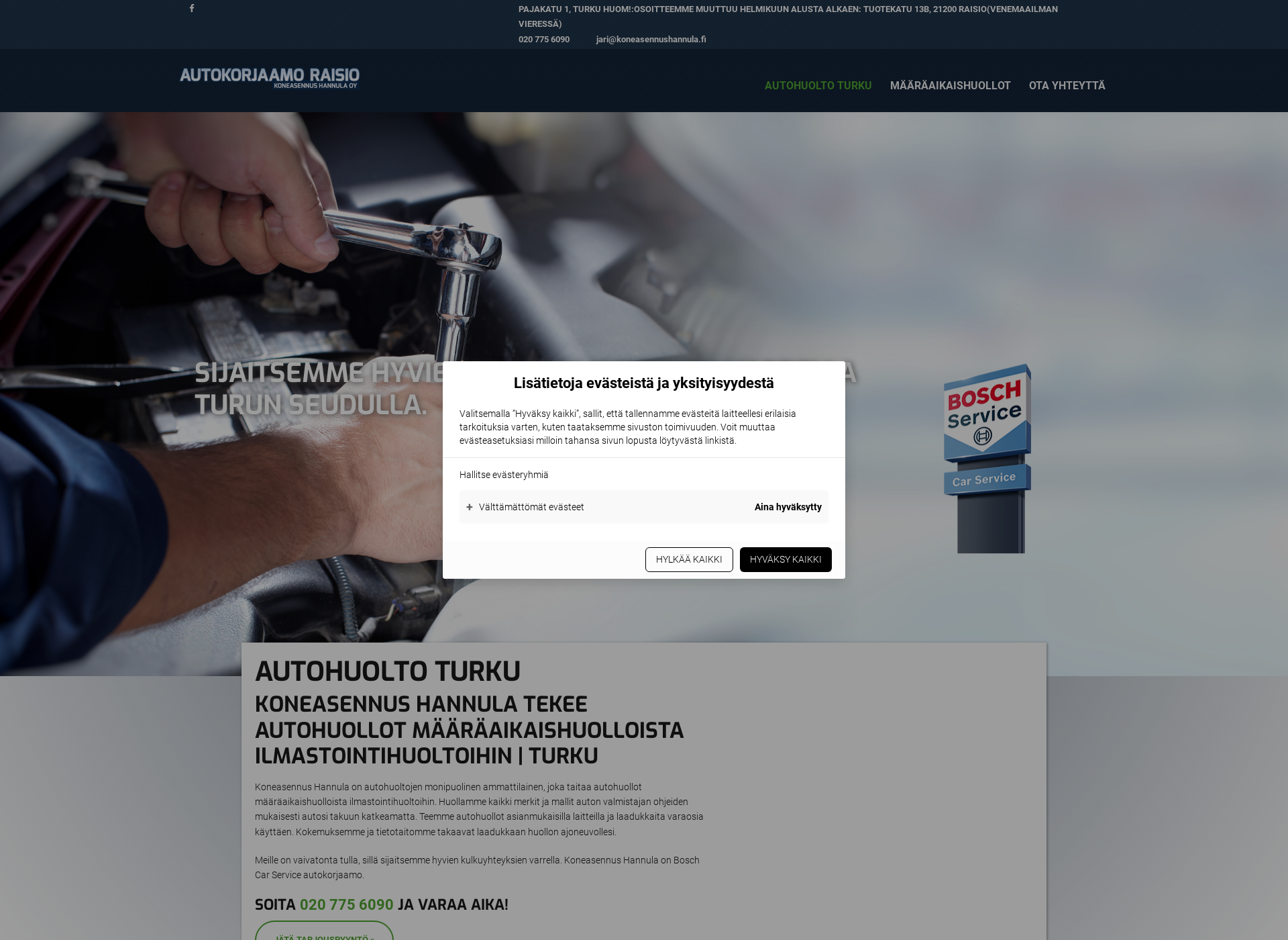 Screenshot for autohuoltoturku.fi