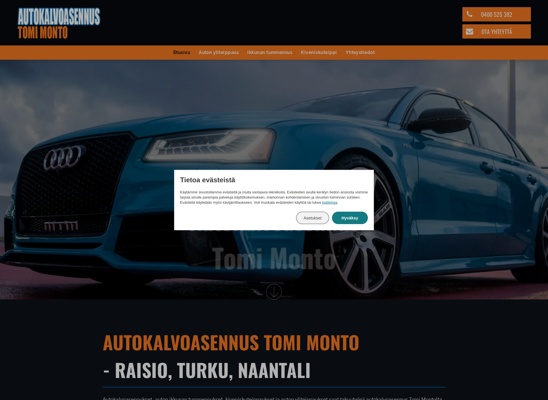 Screenshot for autokalvoasennus.fi