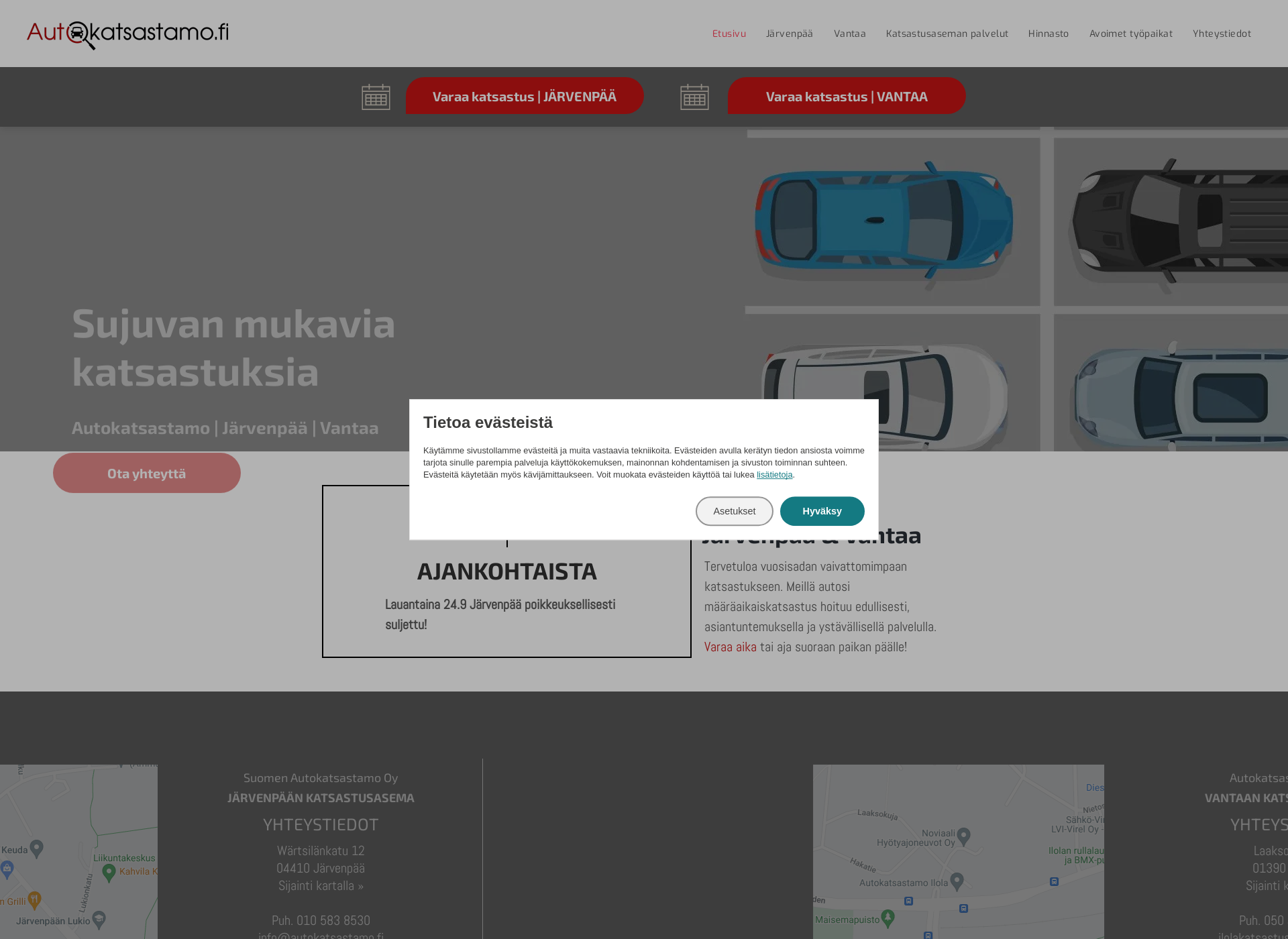 Skärmdump för autokatsastamo.fi
